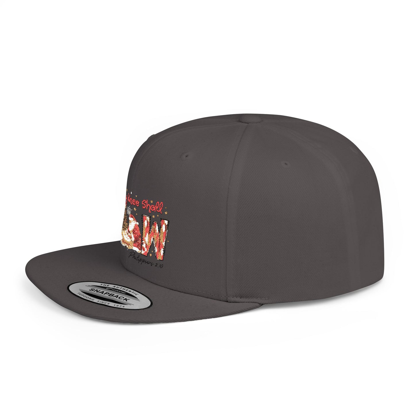 Every Knee Shall Bow Philippians 2:10 | Christian Christmas Design with Santa & Baby Jesus | Faith-Based Holiday Gift Snapback Cap
