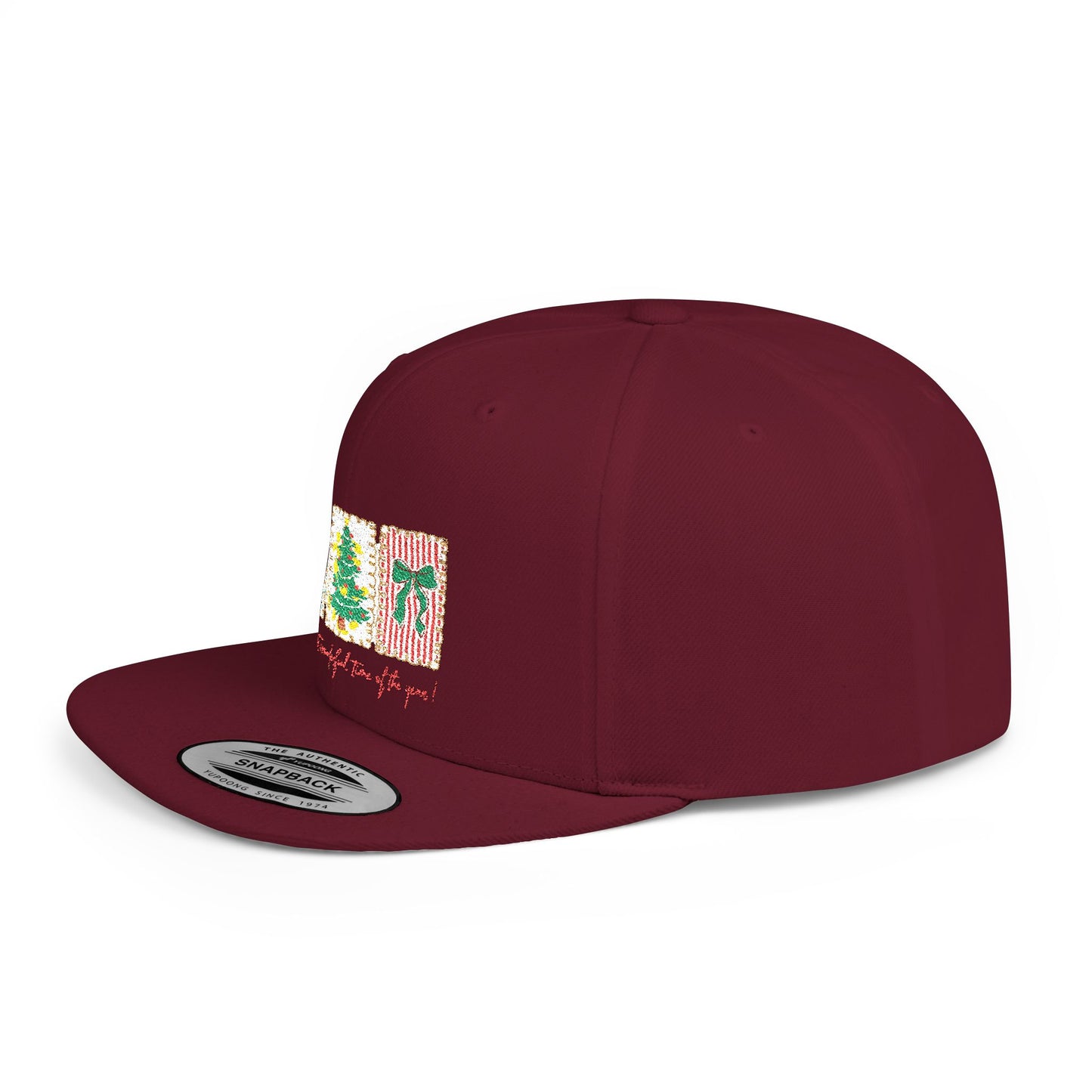 Festive Christmas Tree & Bow Design | It’s the Most Wonderful Time of the Year – Holiday Shirt, Mug, Tote & Home Decor Snapback Cap