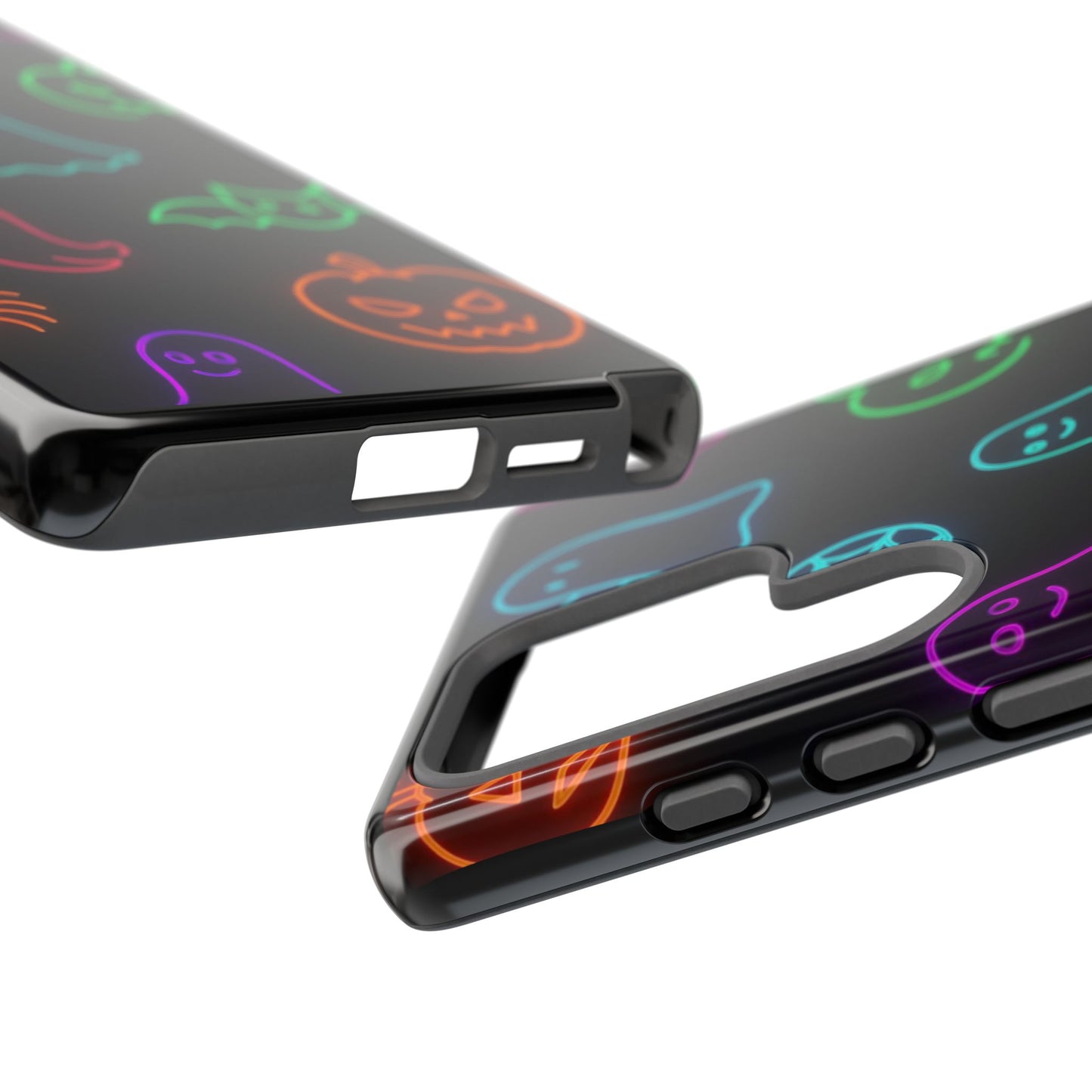 Neon Halloween Pattern | Cute Ghosts, Pumpkins & Bats Glow Design Phone Cases
