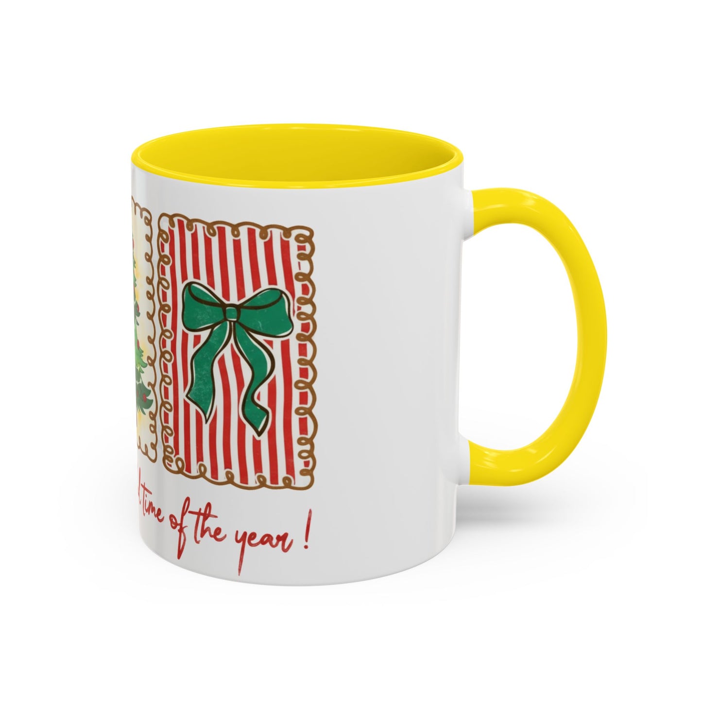 Festive Christmas Tree & Bow Design | It’s the Most Wonderful Time of the Year – Holiday Shirt, Mug, Tote & Home Decor Accent Mug