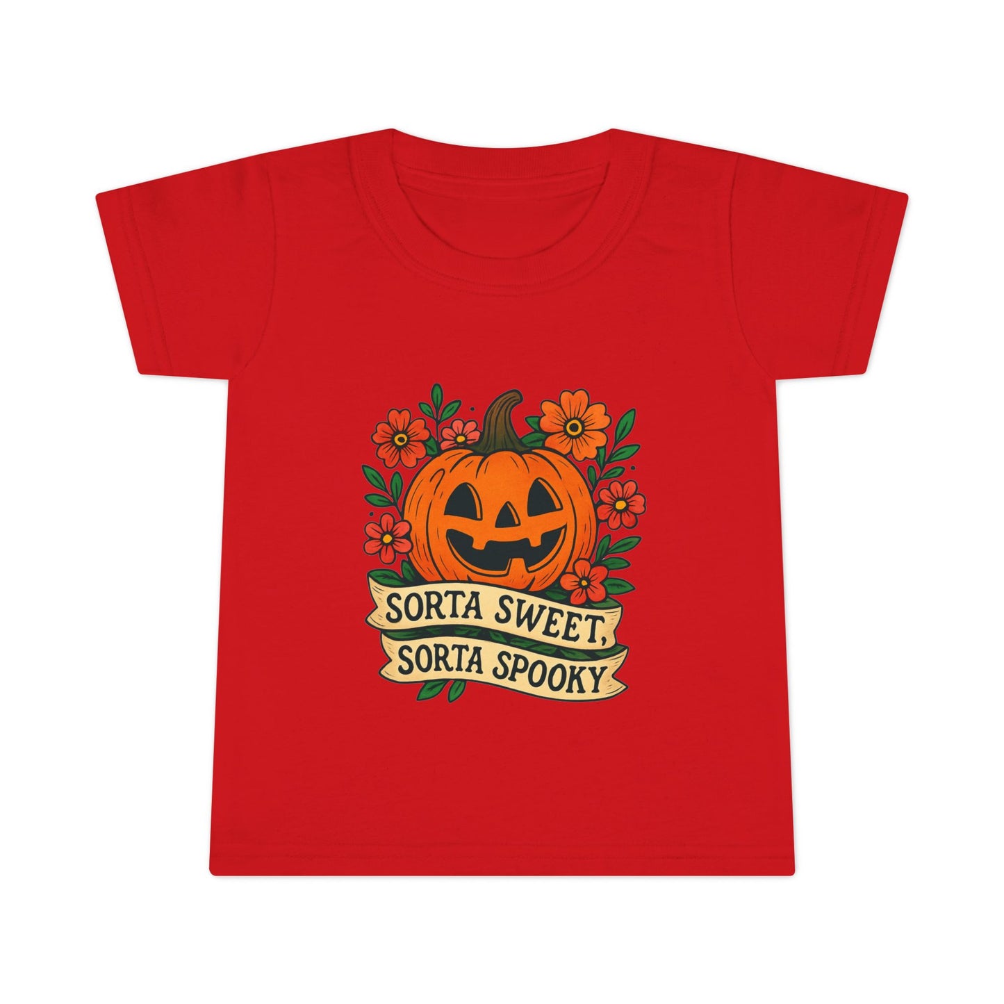 Cute Pumpkin Design – Sorta Sweet, Sorta Spooky Halloween Artwork Toddler T-Shirt