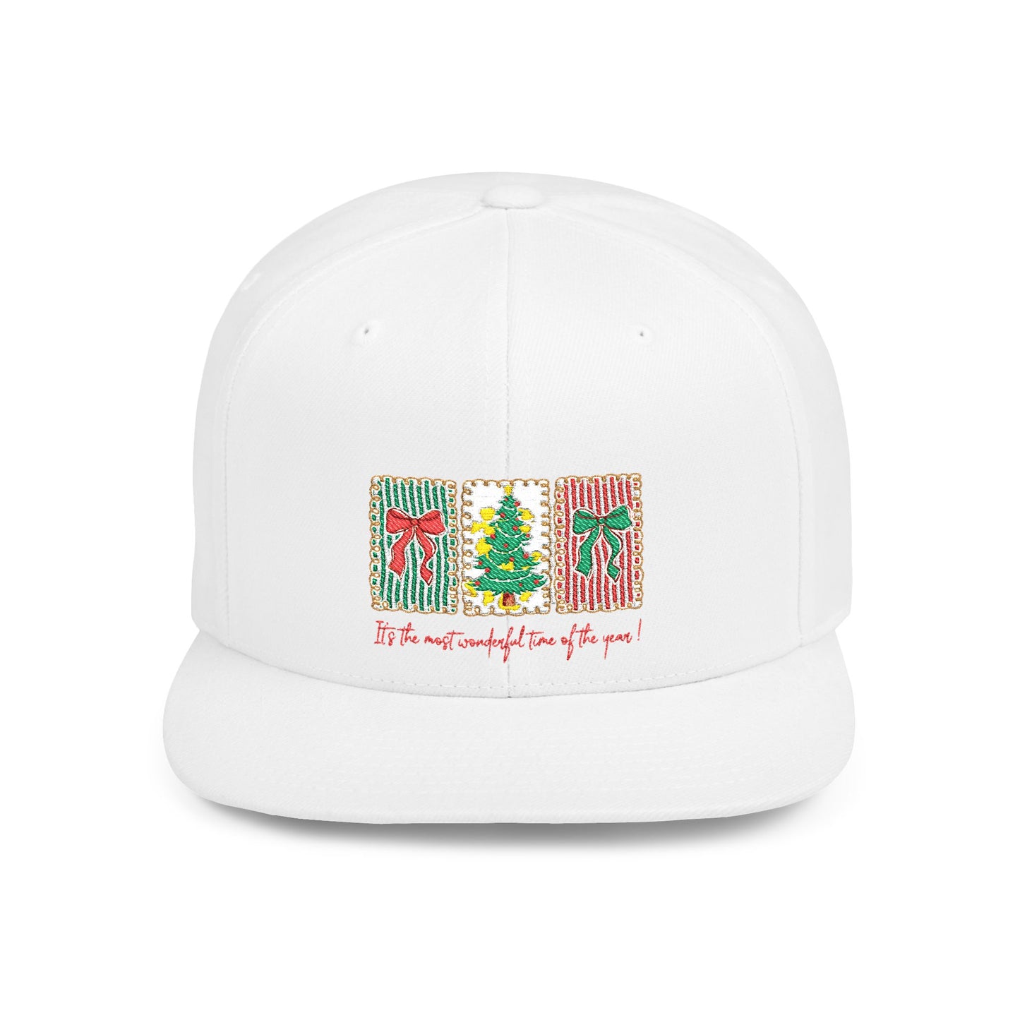 Festive Christmas Tree & Bow Design | It’s the Most Wonderful Time of the Year – Holiday Shirt, Mug, Tote & Home Decor Snapback Cap