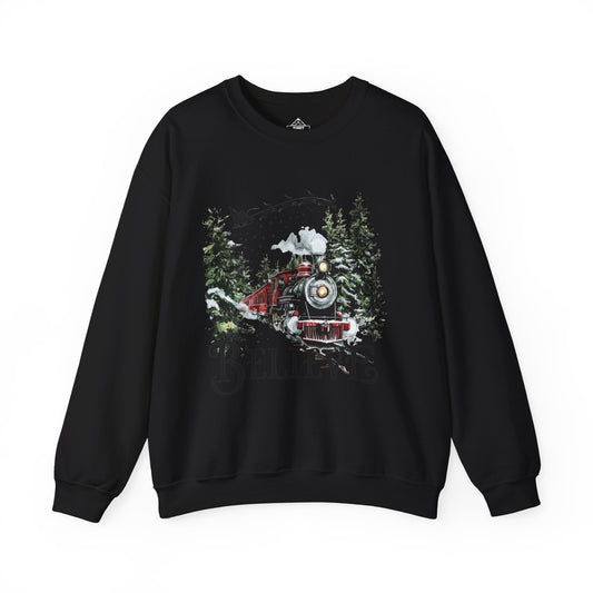 Believe Christmas Train, Vintage Holiday Locomotive Design, Santa Express, Festive Winter Wonderland Art, Christmas Magic Illustration