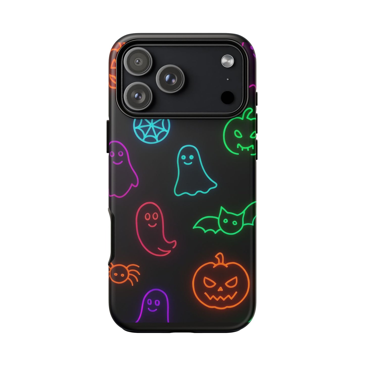 Neon Halloween Pattern | Cute Ghosts, Pumpkins & Bats Glow Design Phone Cases