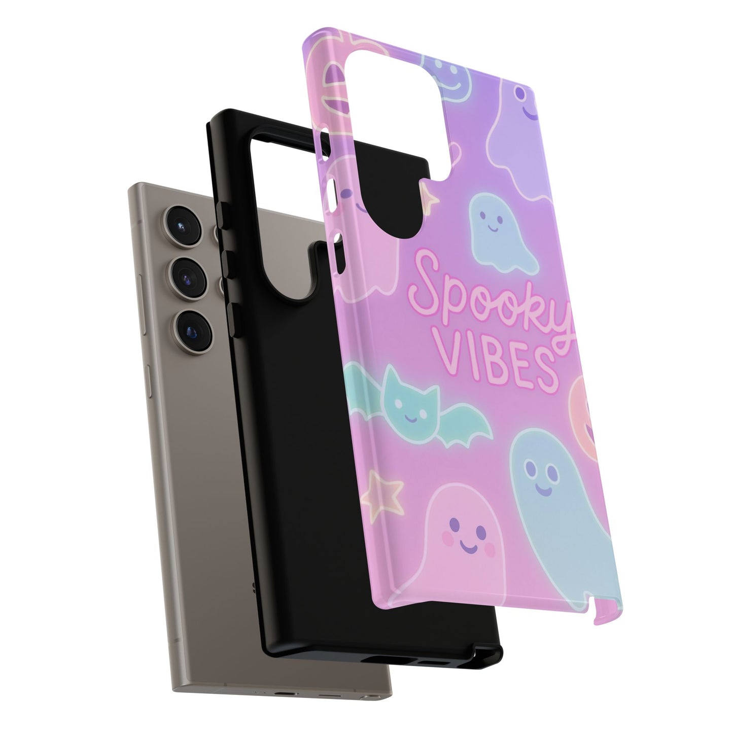 Spooky Vibes Pastel Halloween Design | Cute Ghosts, Pumpkins & Bats Aesthetic Phone Cases