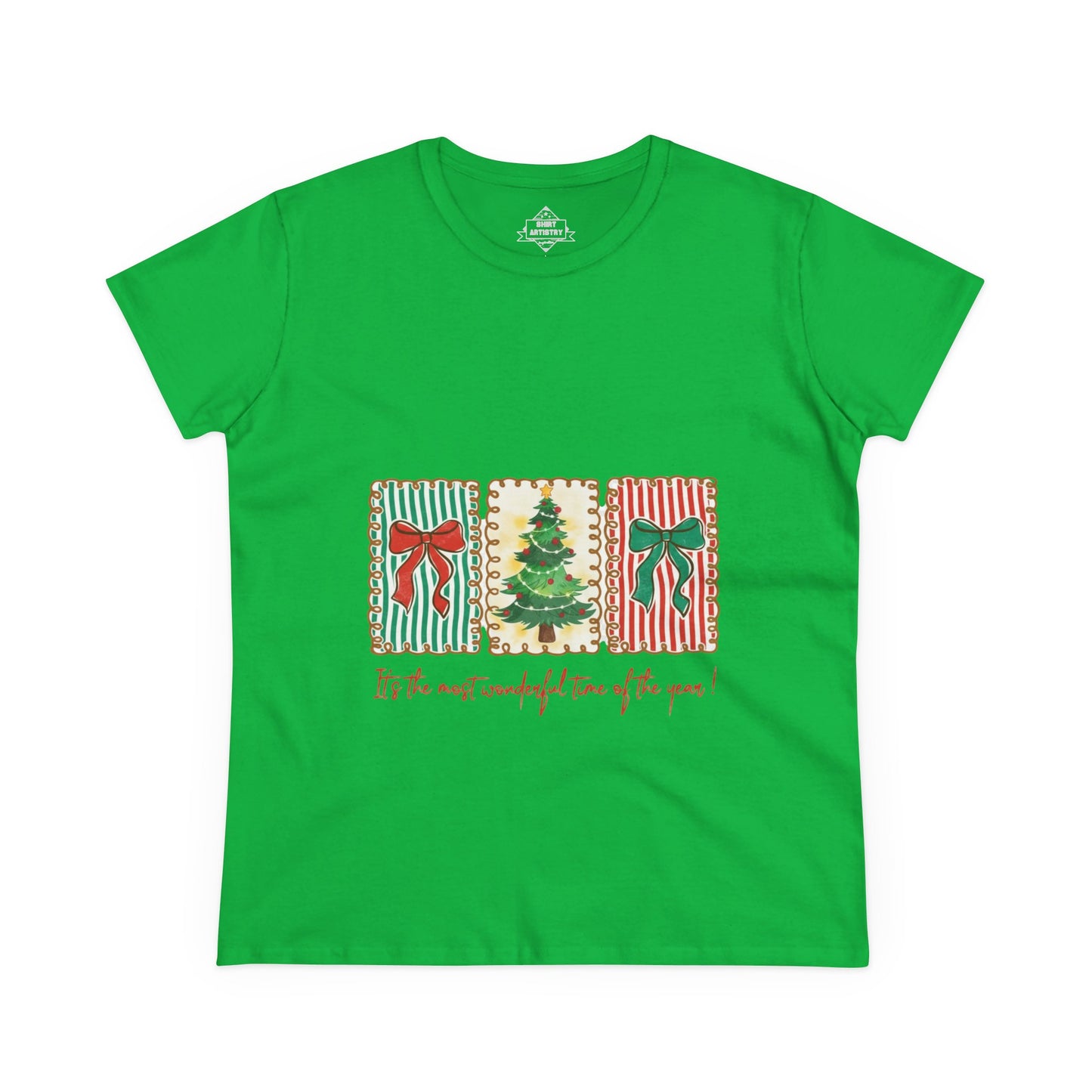Festive Christmas Tree & Bow Design | It’s the Most Wonderful Time of the Year – Holiday Shirt, Mug, Tote & Home Decor
