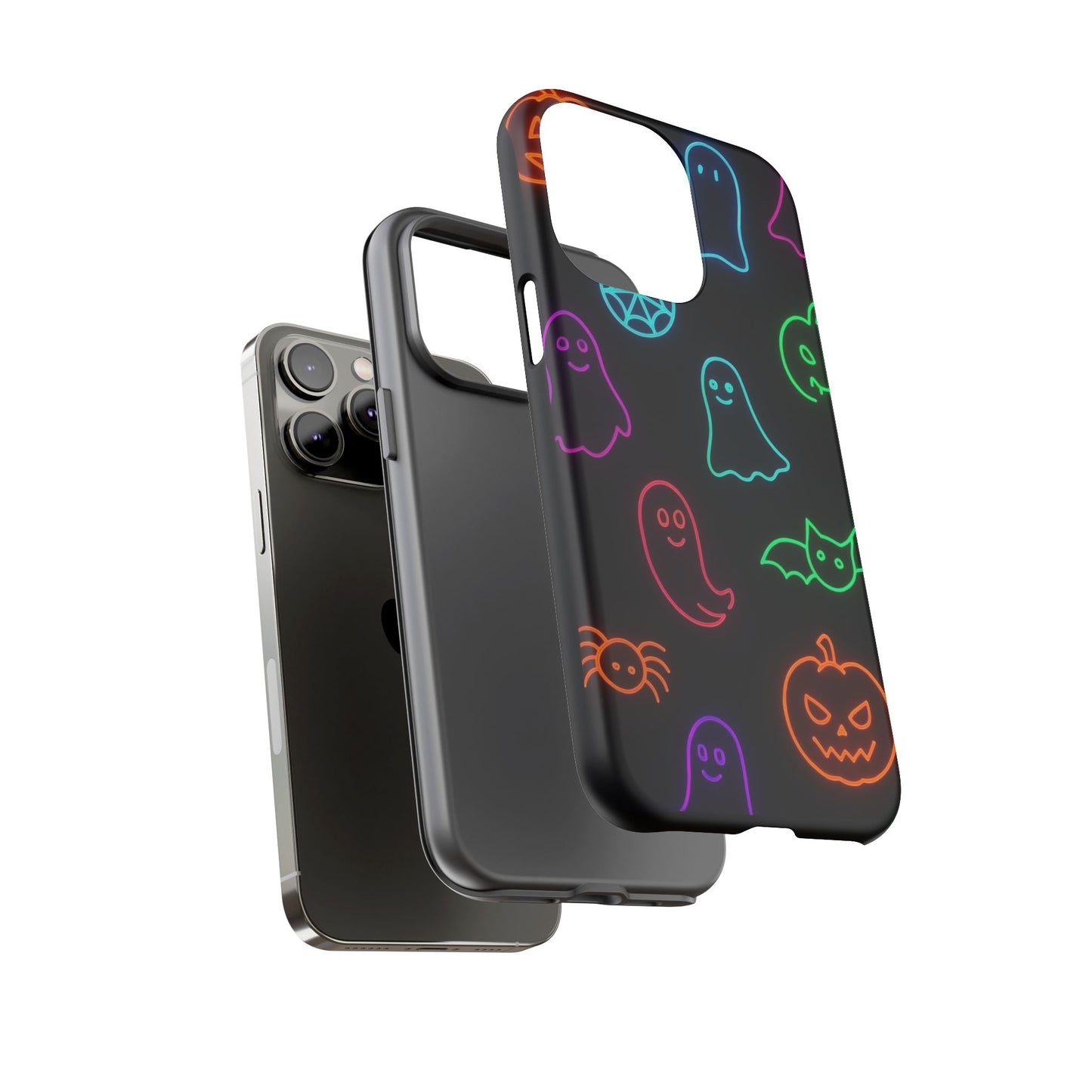 Neon Halloween Pattern | Cute Ghosts, Pumpkins & Bats Glow Design Phone Cases