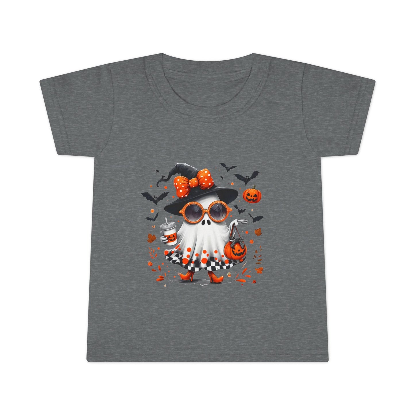 Cute Halloween Ghost T-Shirt | Trendy Witch Ghost Outfit | Spooky Fall Shirt for Women | Pumpkin Aesthetic Halloween Apparel Gift Toddler T-Shirt
