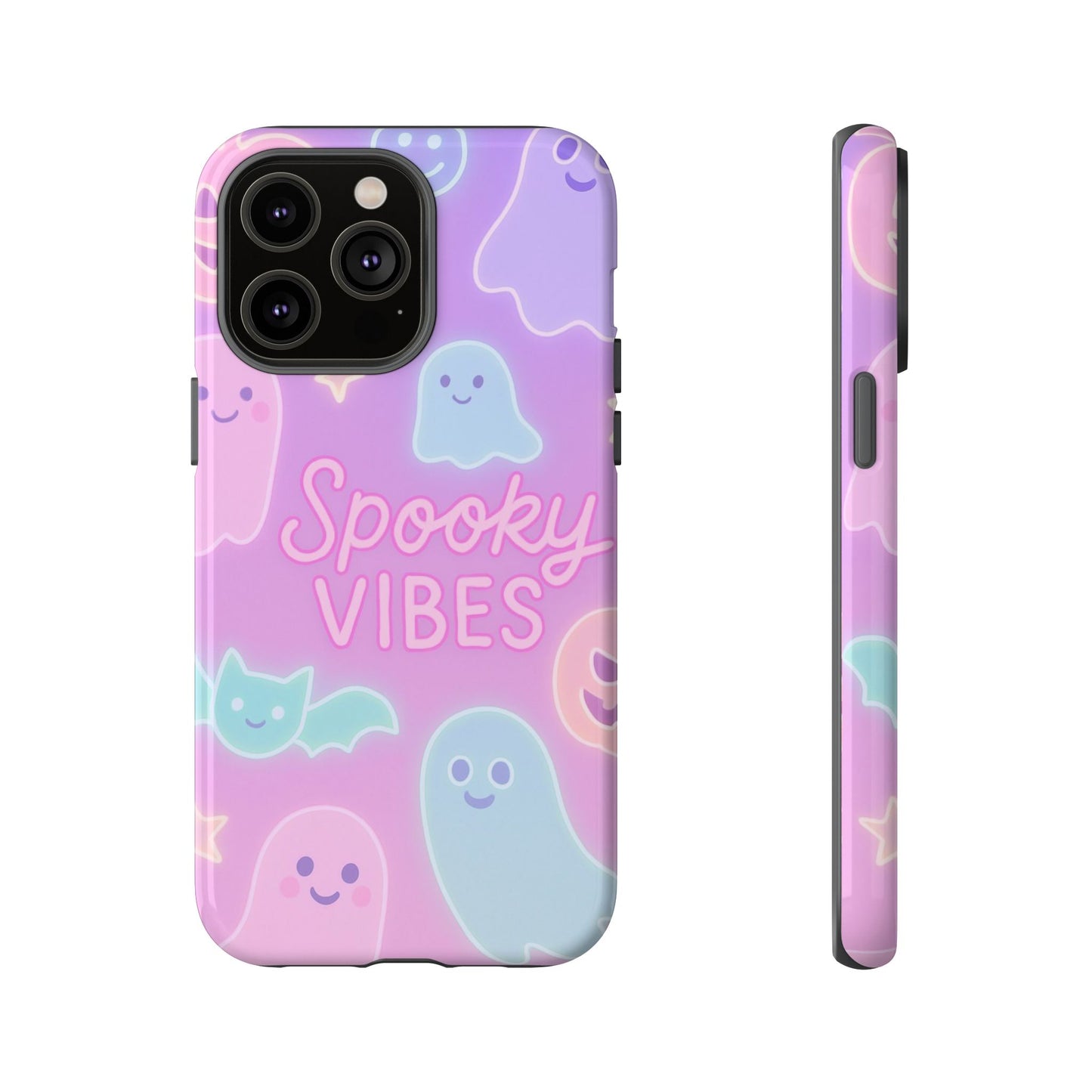 Spooky Vibes Pastel Halloween Design | Cute Ghosts, Pumpkins & Bats Aesthetic Phone Cases