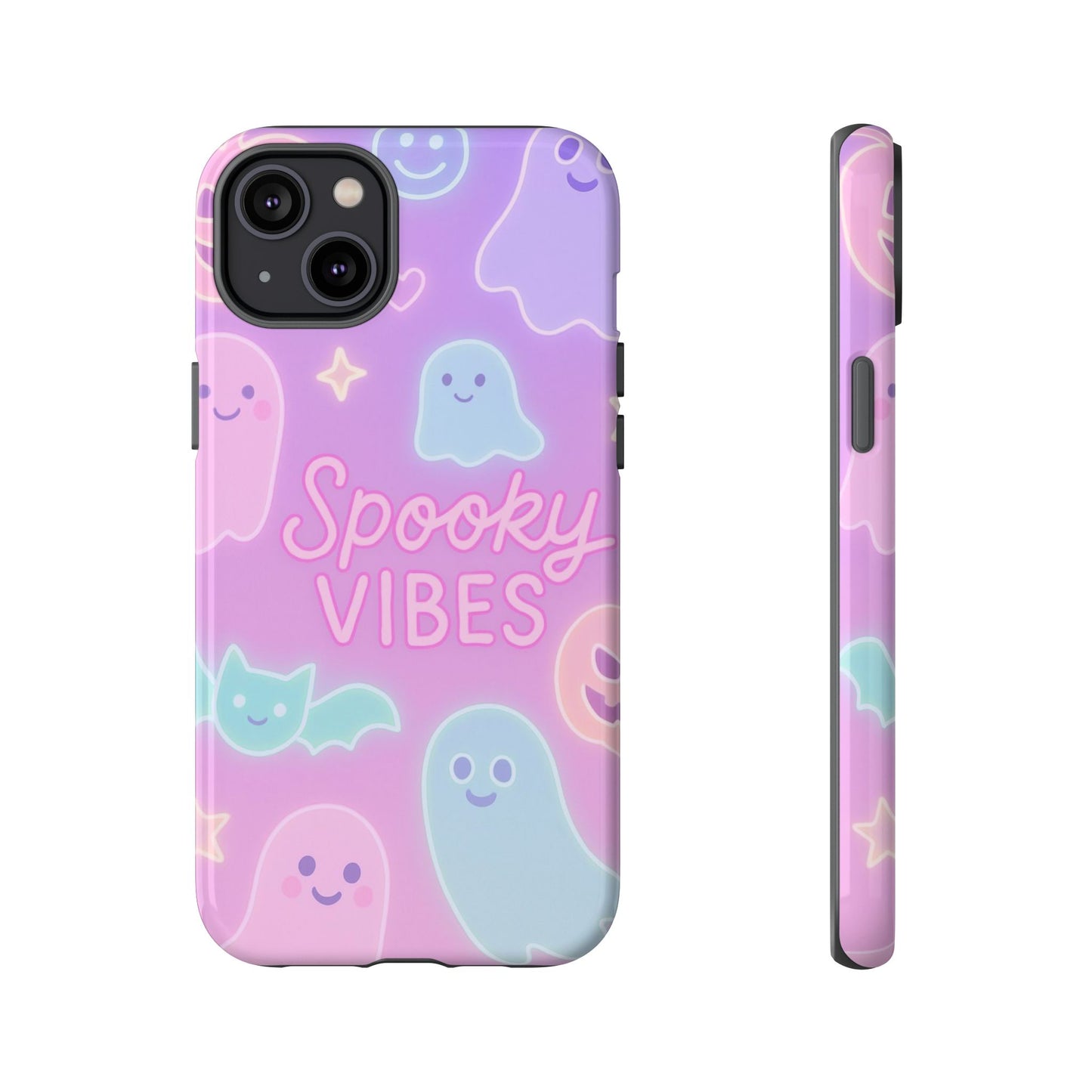 Spooky Vibes Pastel Halloween Design | Cute Ghosts, Pumpkins & Bats Aesthetic Phone Cases