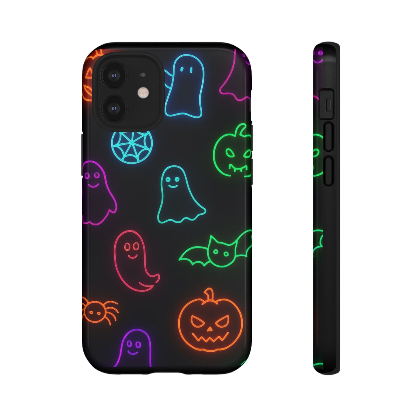 Neon Halloween Pattern | Cute Ghosts, Pumpkins & Bats Glow Design Phone Cases