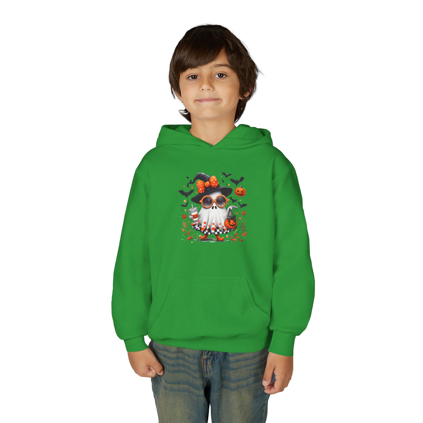 Cute Halloween Ghost T-Shirt | Trendy Witch Ghost Outfit | Spooky Fall Shirt for Women | Pumpkin Aesthetic Halloween Apparel Gift Kids Hoodie