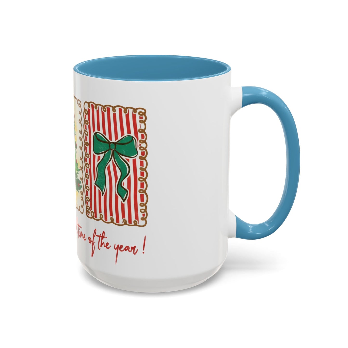 Festive Christmas Tree & Bow Design | It’s the Most Wonderful Time of the Year – Holiday Shirt, Mug, Tote & Home Decor Accent Mug