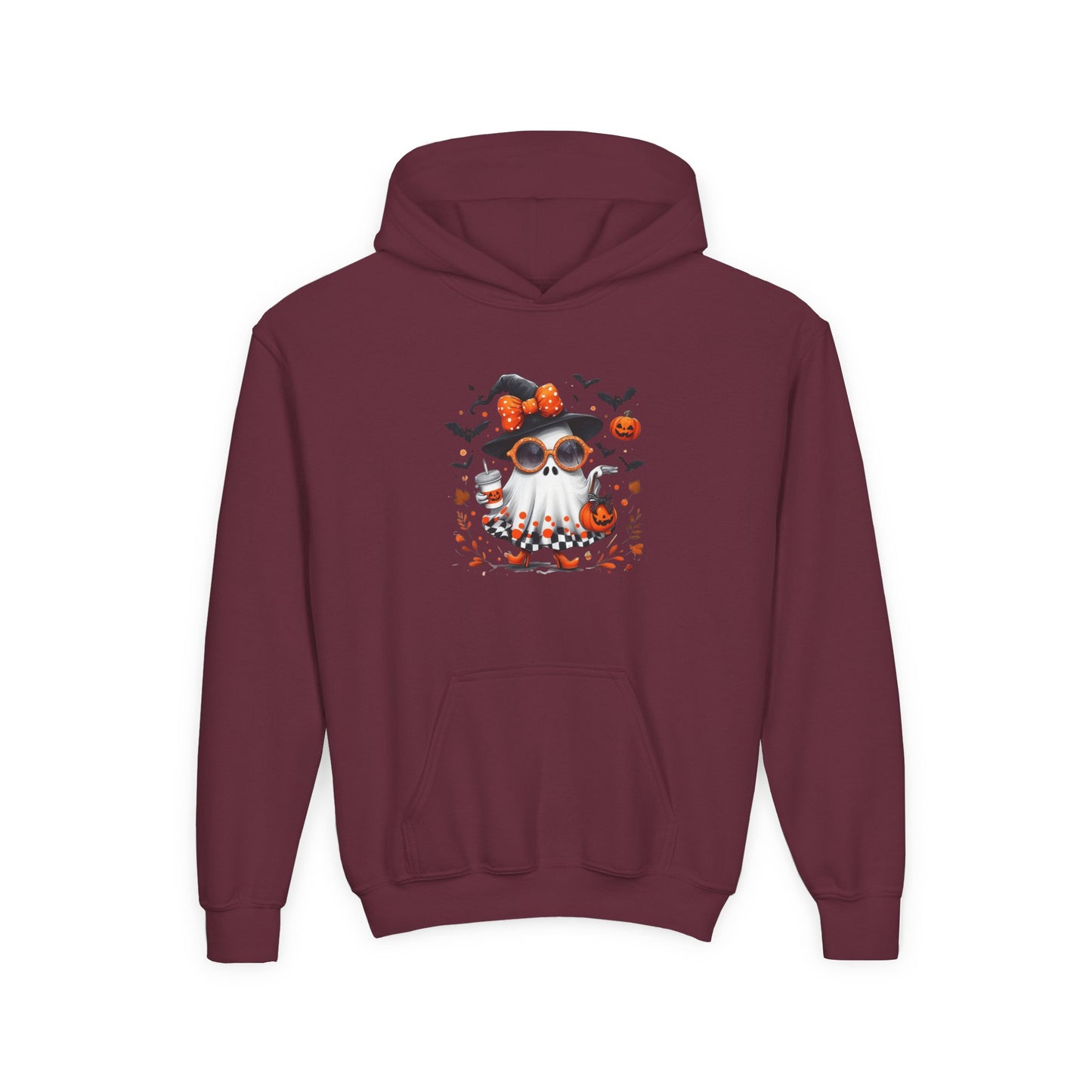 Cute Halloween Ghost T-Shirt | Trendy Witch Ghost Outfit | Spooky Fall Shirt for Women | Pumpkin Aesthetic Halloween Apparel Gift Kids Hoodie