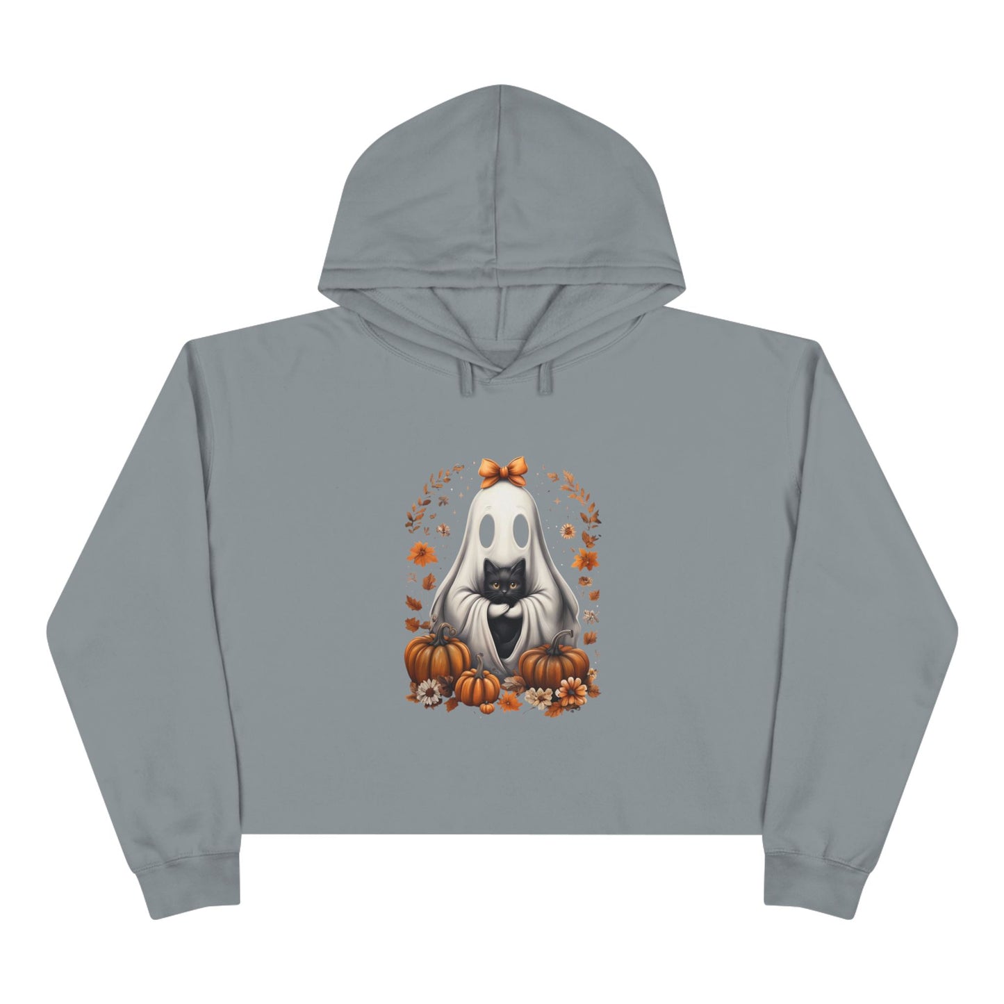 Cute Ghost and Black Cat Halloween  | Cozy Fall Pumpkin Shirt | Spooky Season Aesthetic Apparel Gift for Halloween Lovers