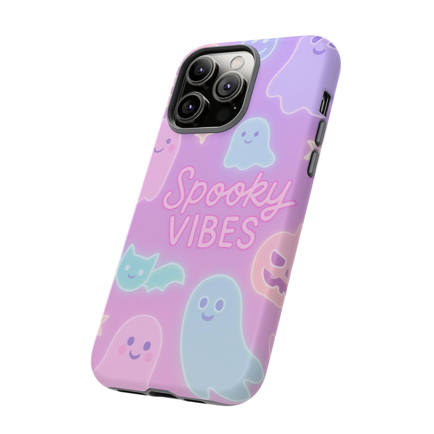 Spooky Vibes Pastel Halloween Design | Cute Ghosts, Pumpkins & Bats Aesthetic Phone Cases