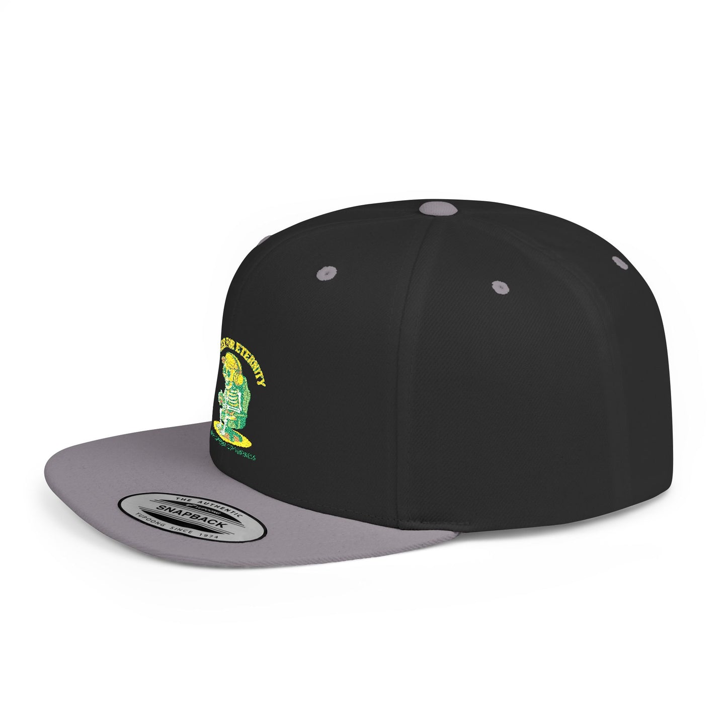 Trendy Flat Bill Snapback Hat, Casual Outdoor Cap, Custom Graphic Hat, Perfect for Summer Festivals, Streetwear Accessory, Snapback Cap