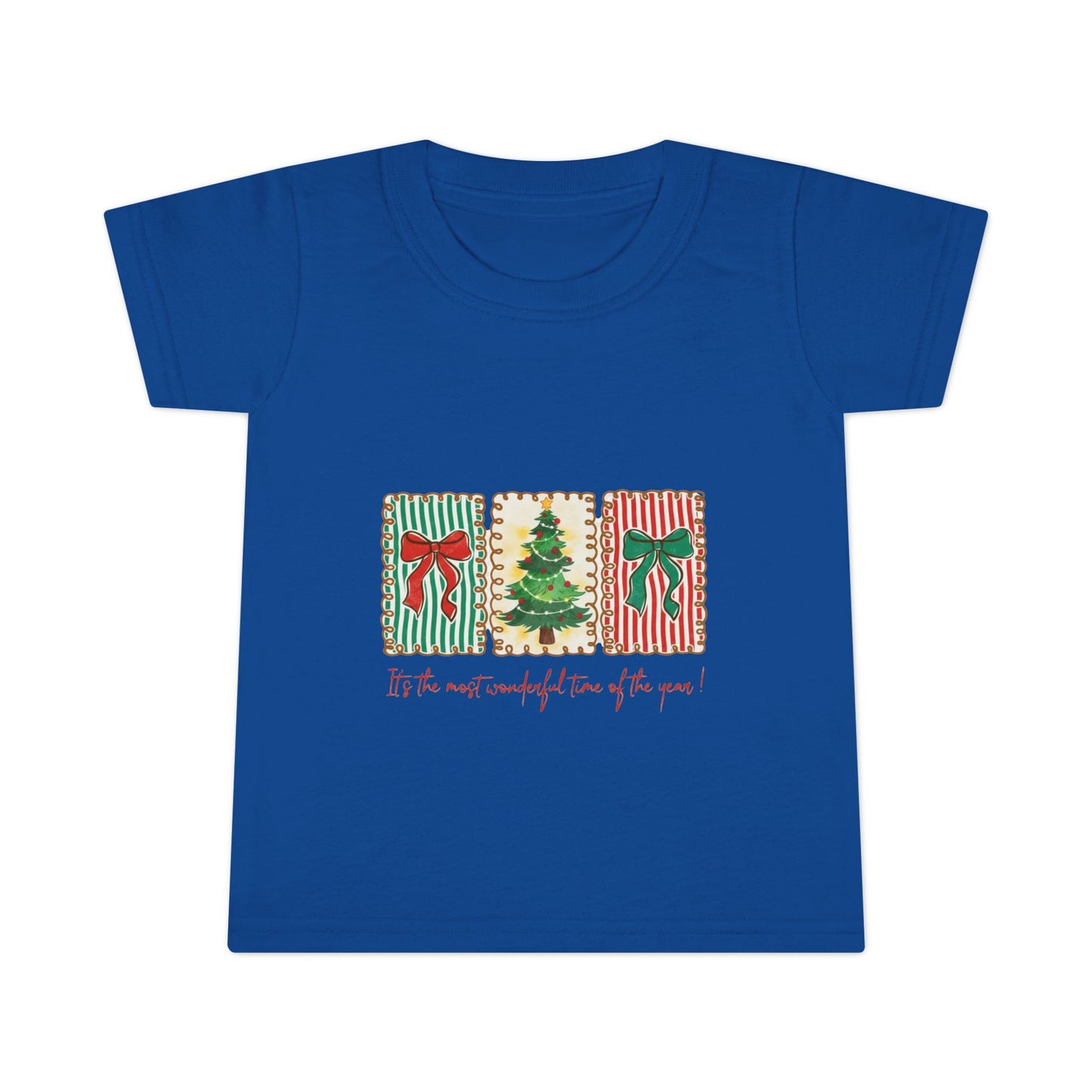 Festive Christmas Tree & Bow Design | It’s the Most Wonderful Time of the Year – Holiday Shirt, Mug, Tote & Home Decor Toddler T-Shirt