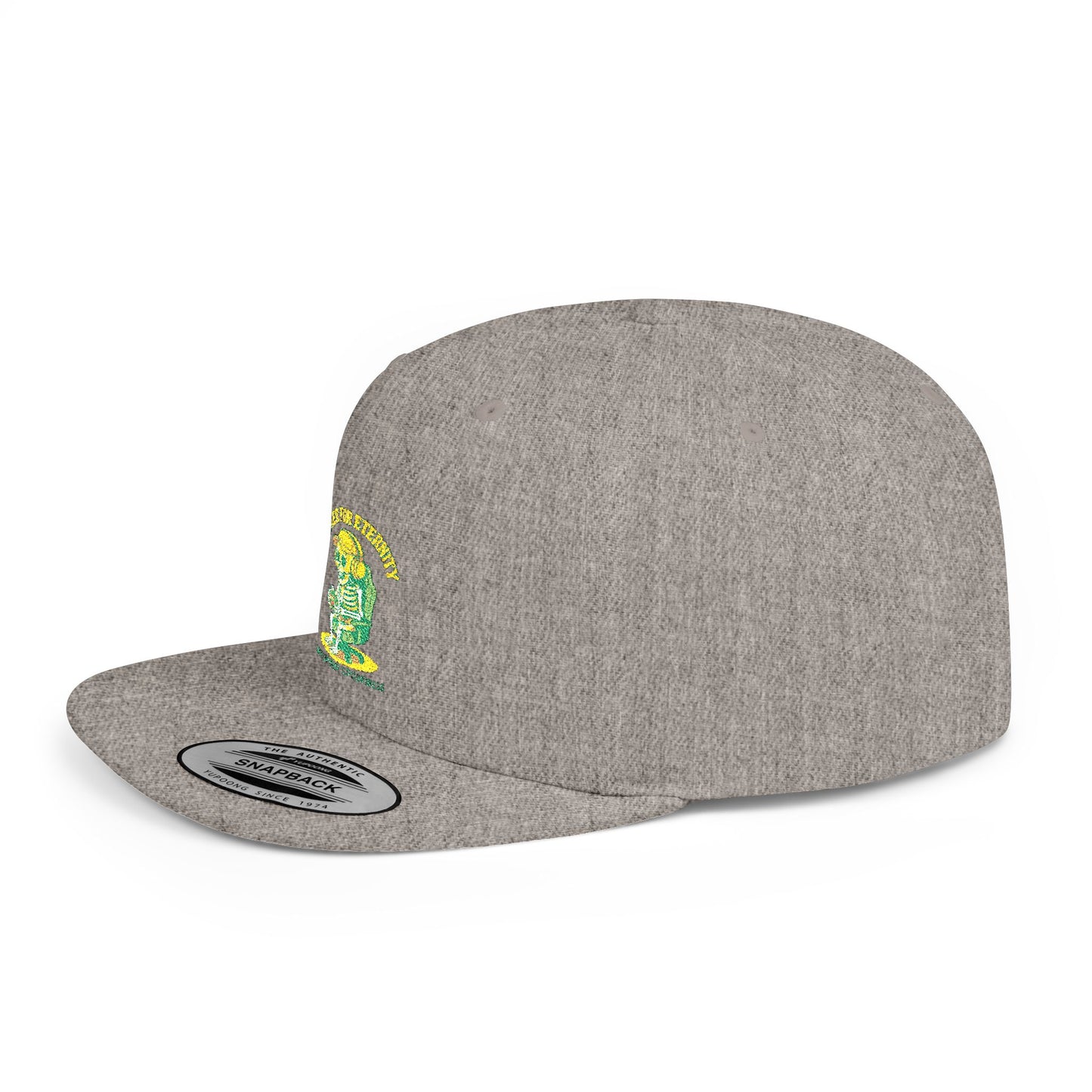 Trendy Flat Bill Snapback Hat, Casual Outdoor Cap, Custom Graphic Hat, Perfect for Summer Festivals, Streetwear Accessory, Snapback Cap