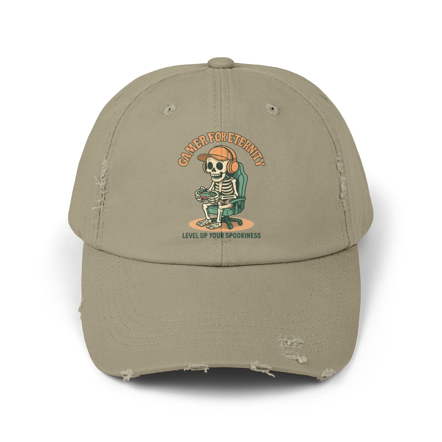 Unisex Distressed Cap Featuring 'Cancer for Eternity' Design – Quirky, Casual Headwear for Everyday Wear, Gifts, Festivals, and More, Distressed cap