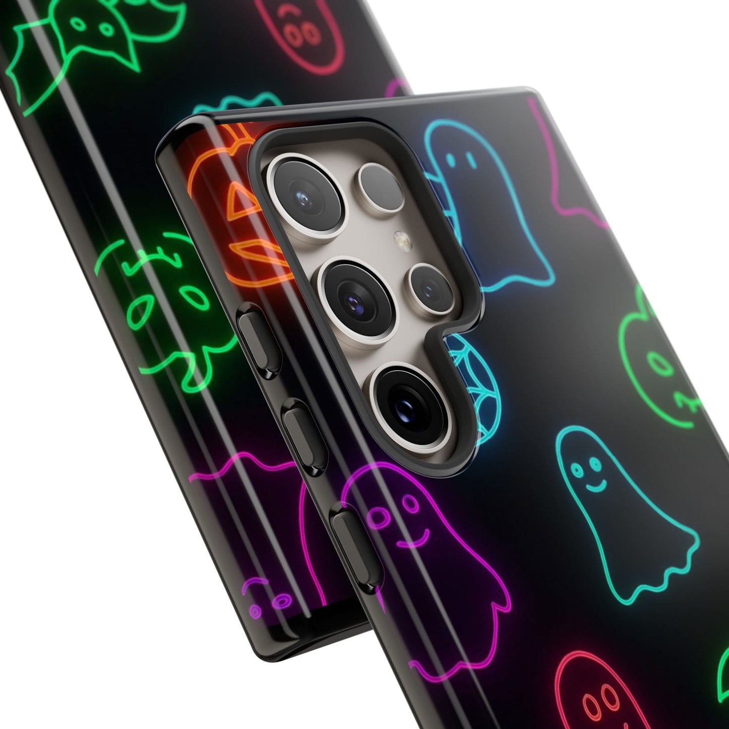 Neon Halloween Pattern | Cute Ghosts, Pumpkins & Bats Glow Design Phone Cases