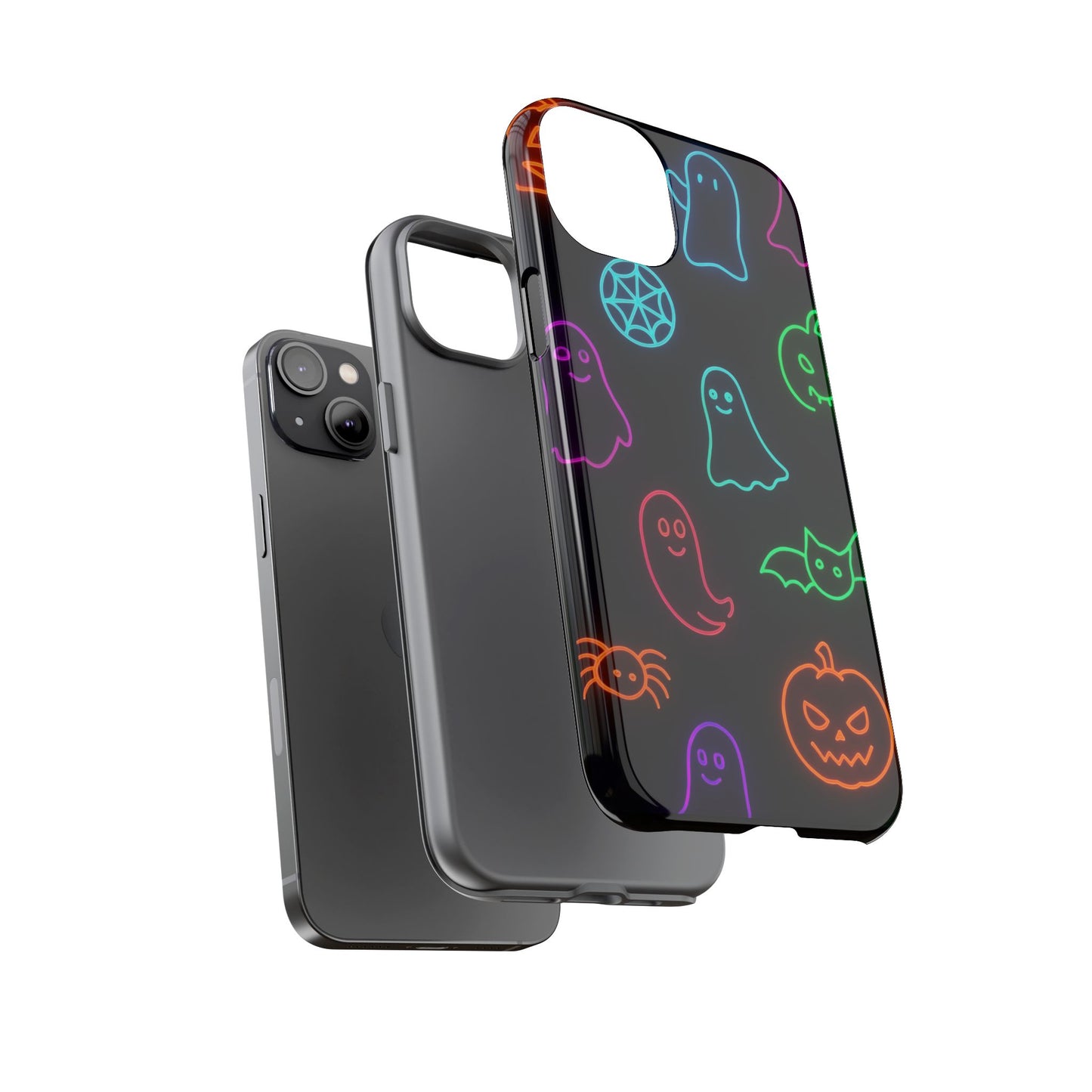 Neon Halloween Pattern | Cute Ghosts, Pumpkins & Bats Glow Design Phone Cases
