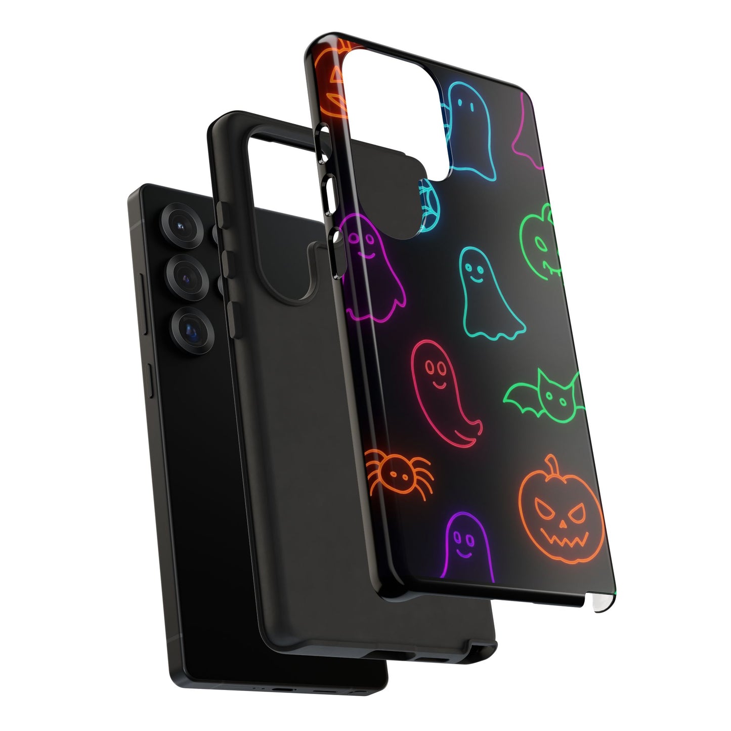Neon Halloween Pattern | Cute Ghosts, Pumpkins & Bats Glow Design Phone Cases