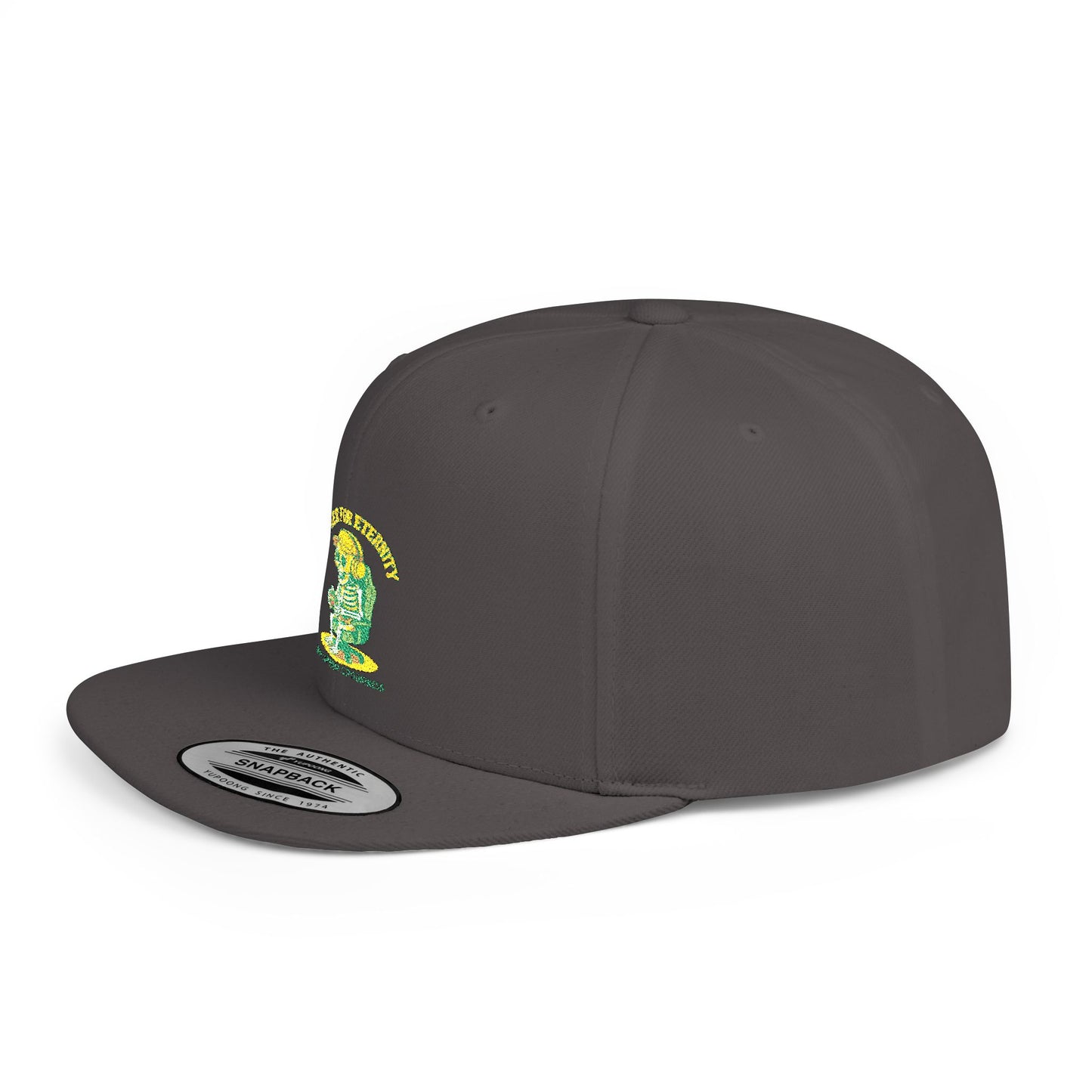 Trendy Flat Bill Snapback Hat, Casual Outdoor Cap, Custom Graphic Hat, Perfect for Summer Festivals, Streetwear Accessory, Snapback Cap
