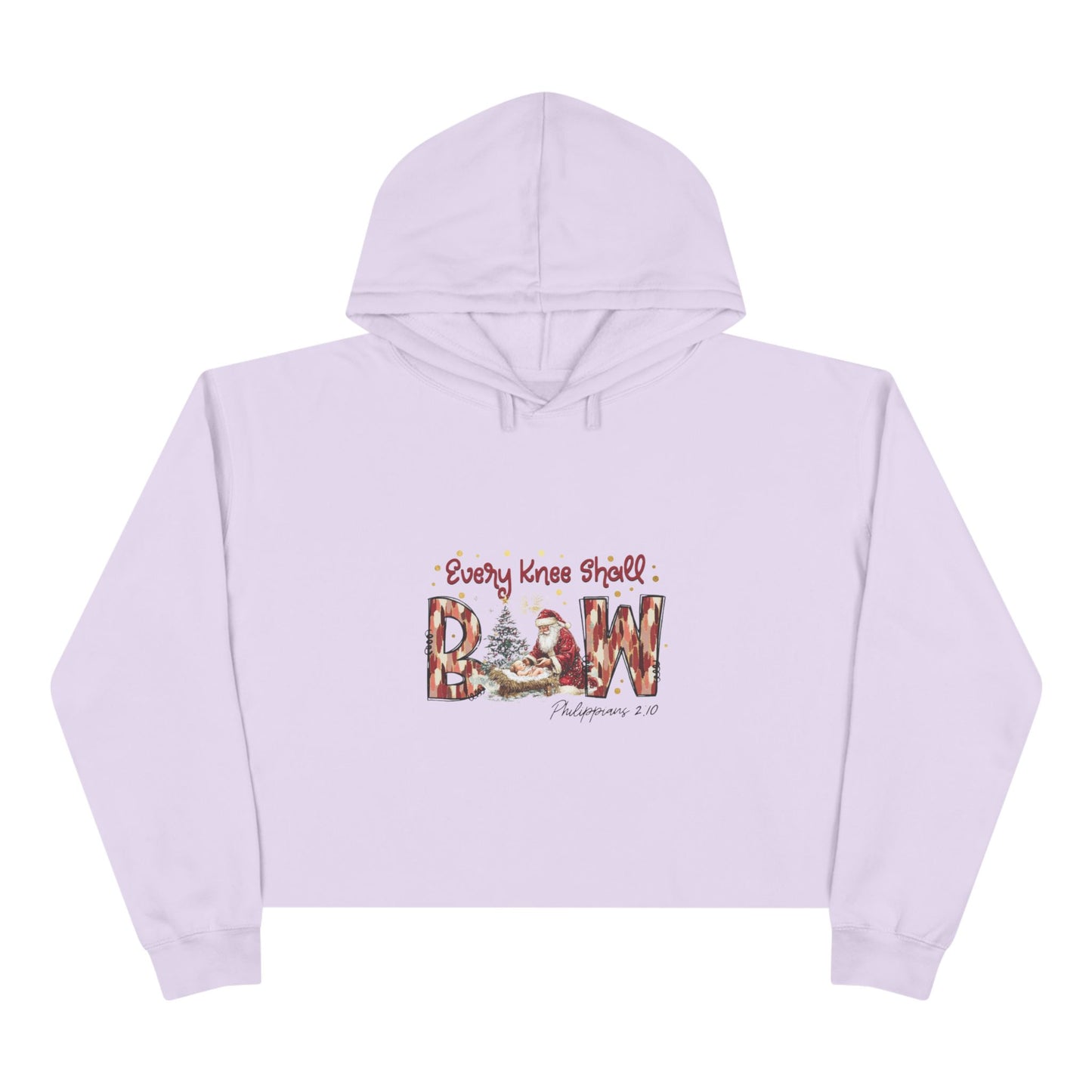 Every Knee Shall Bow Philippians 2:10 | Christian Christmas Design with Santa & Baby Jesus | Faith-Based Holiday Gift