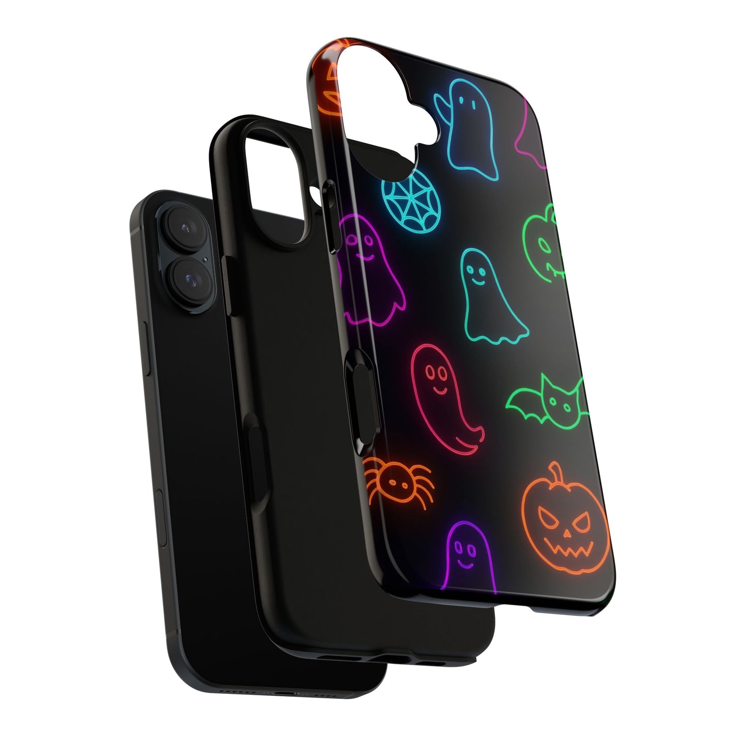Neon Halloween Pattern | Cute Ghosts, Pumpkins & Bats Glow Design Phone Cases