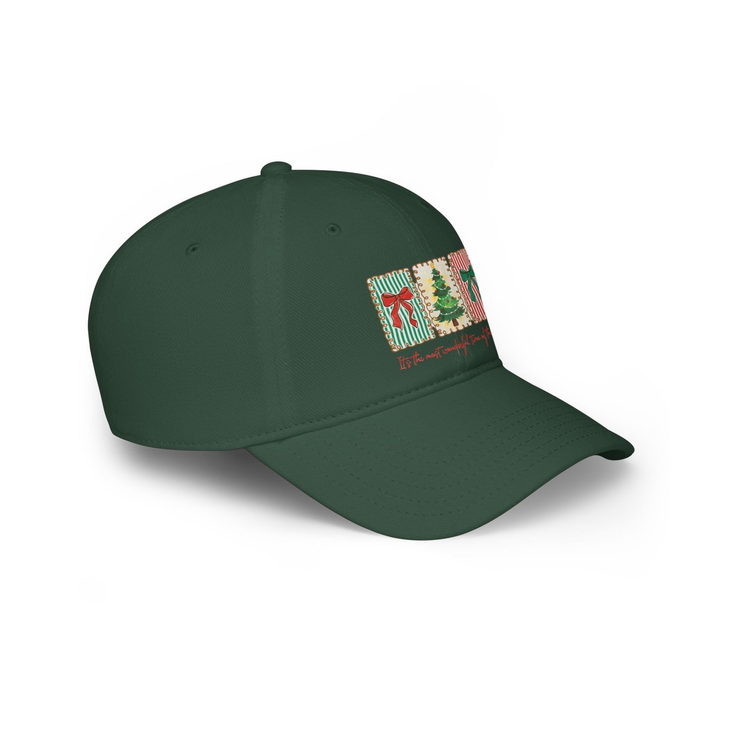 Festive Christmas Tree & Bow Design | It’s the Most Wonderful Time of the Year – Holiday Shirt, Mug, Tote & Home Decor Baseball Caps