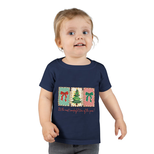 Festive Christmas Tree & Bow Design | It’s the Most Wonderful Time of the Year – Holiday Shirt, Mug, Tote & Home Decor Toddler T-Shirt