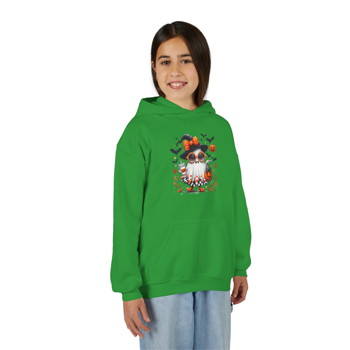 Cute Halloween Ghost T-Shirt | Trendy Witch Ghost Outfit | Spooky Fall Shirt for Women | Pumpkin Aesthetic Halloween Apparel Gift Kids Hoodie
