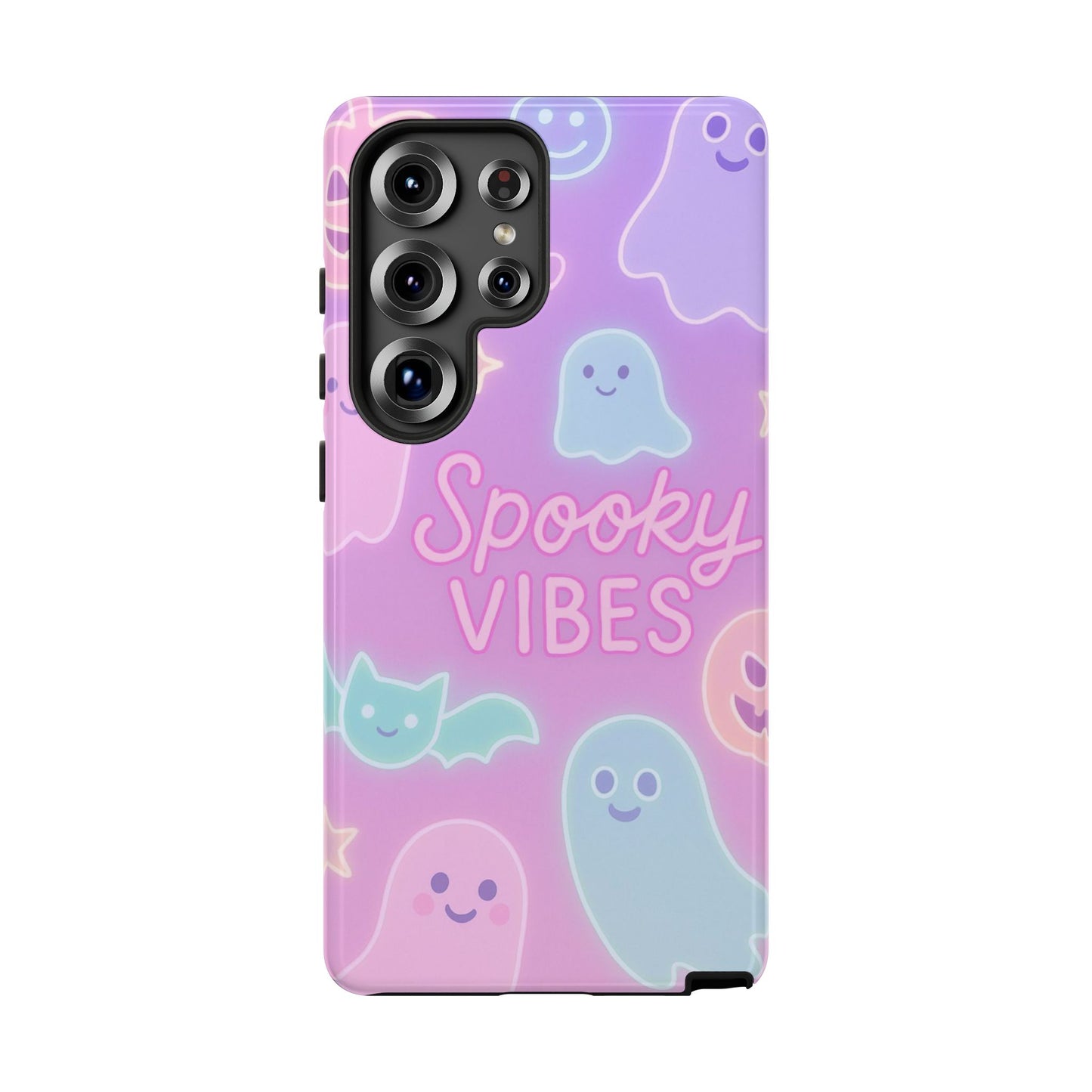 Spooky Vibes Pastel Halloween Design | Cute Ghosts, Pumpkins & Bats Aesthetic Phone Cases