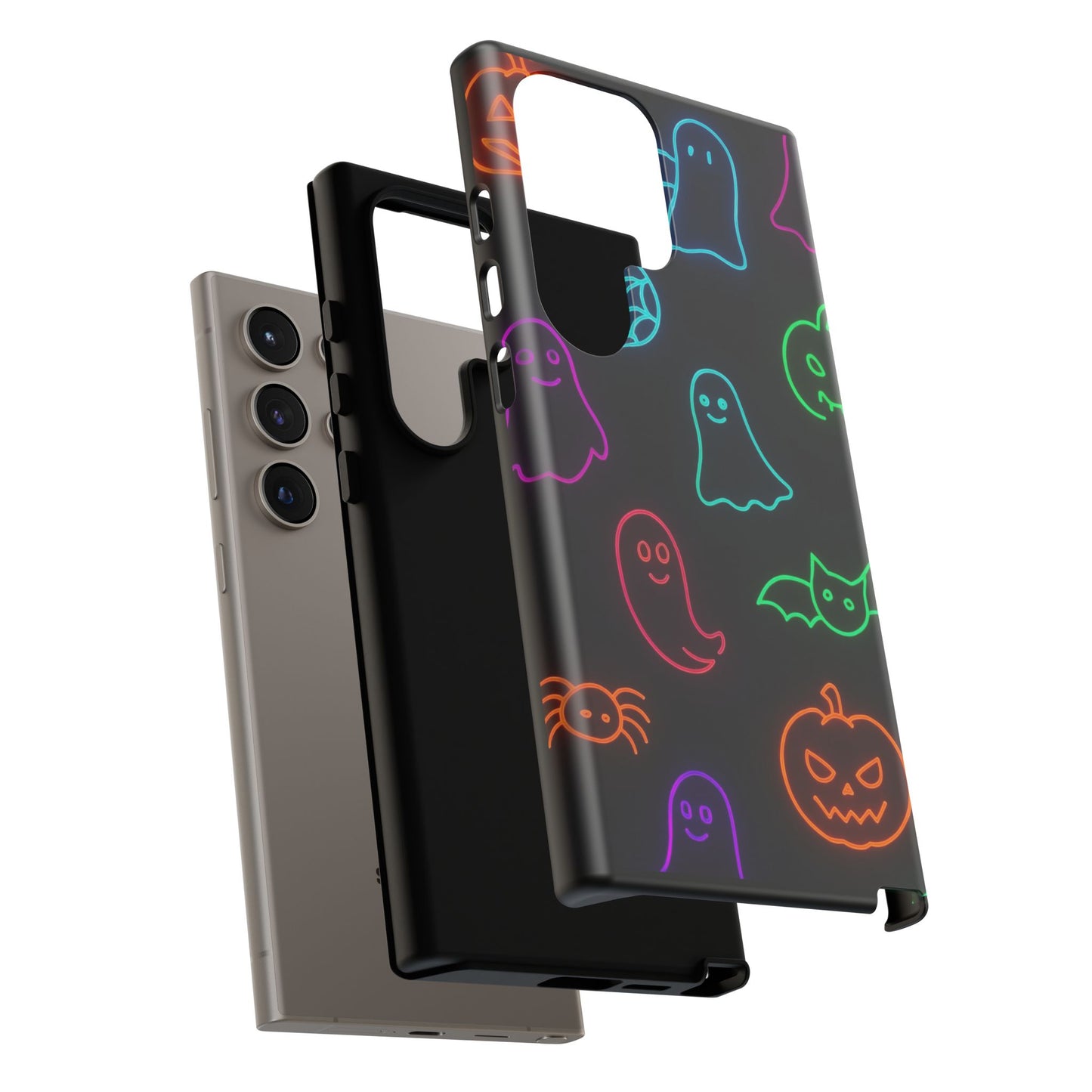 Neon Halloween Pattern | Cute Ghosts, Pumpkins & Bats Glow Design Phone Cases