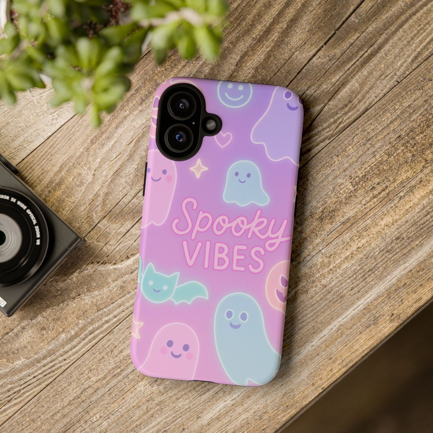 Spooky Vibes Pastel Halloween Design | Cute Ghosts, Pumpkins & Bats Aesthetic Phone Cases