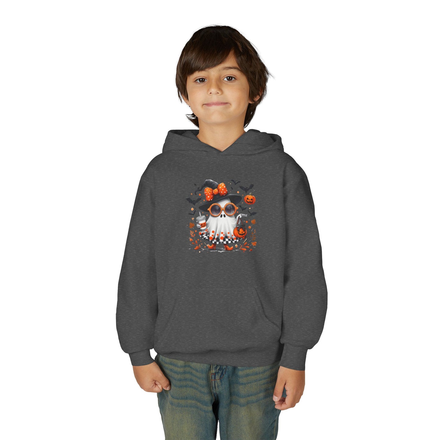 Cute Halloween Ghost T-Shirt | Trendy Witch Ghost Outfit | Spooky Fall Shirt for Women | Pumpkin Aesthetic Halloween Apparel Gift Kids Hoodie