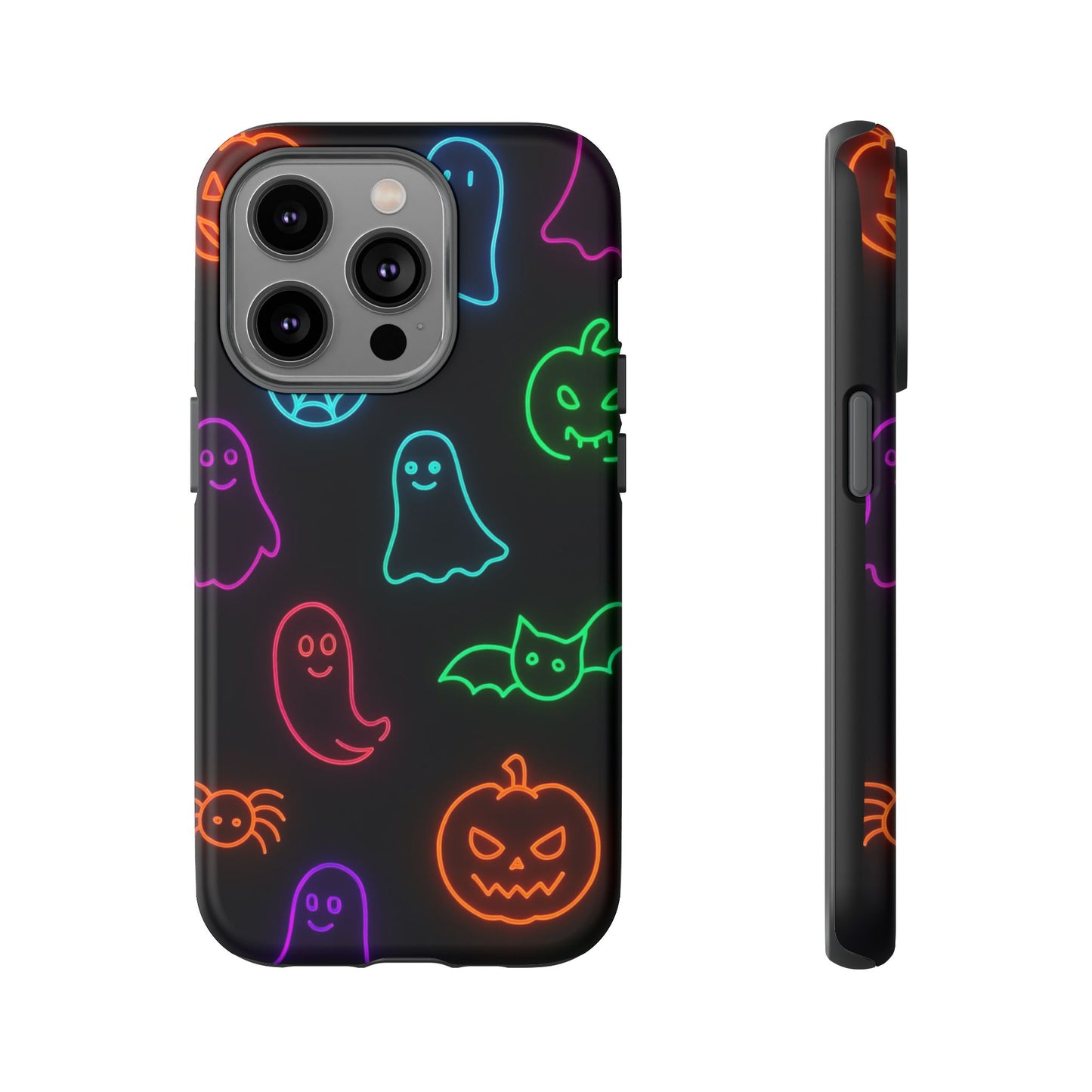 Neon Halloween Pattern | Cute Ghosts, Pumpkins & Bats Glow Design Phone Cases