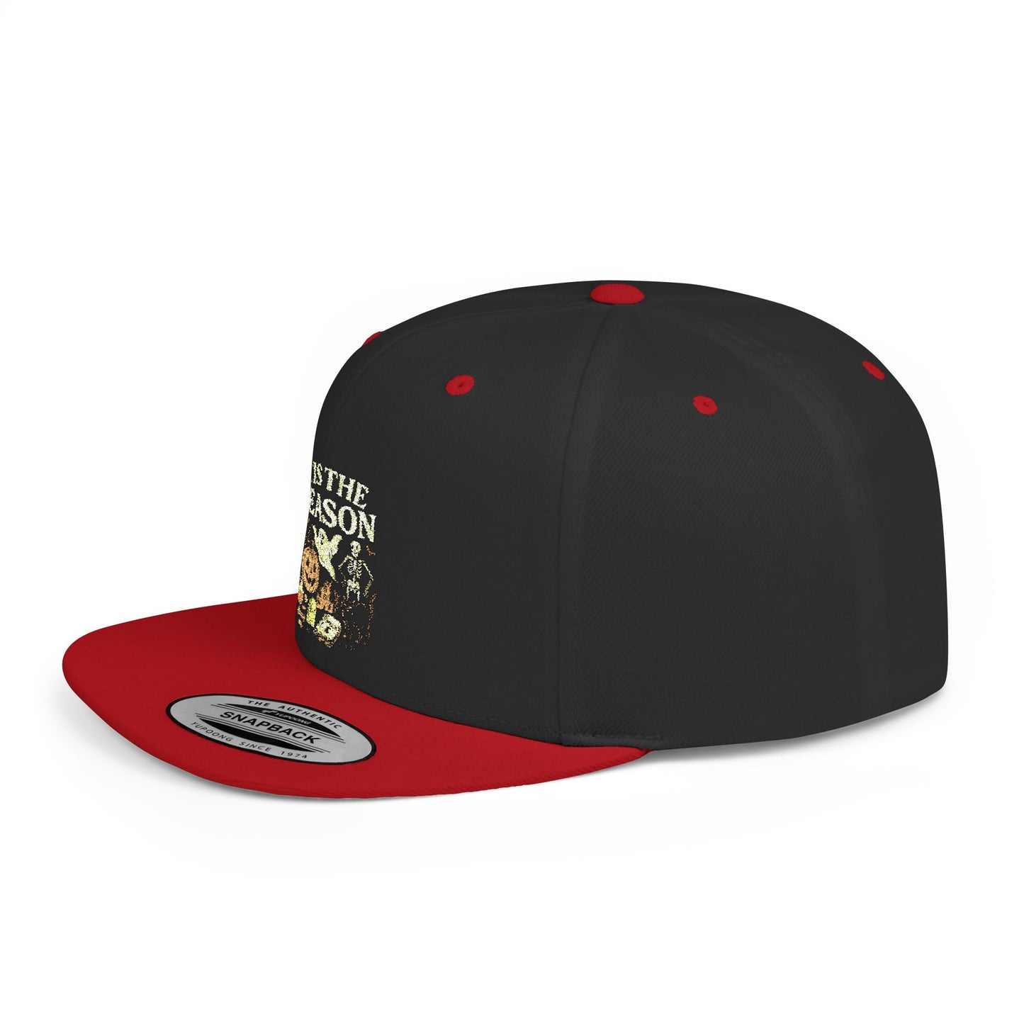 ‘Tis the Season Halloween  | Vintage Spooky Season Shirt with Ghost, Skeleton & Pumpkin | Retro Halloween Graphic Tee for Fall Snapback Cap