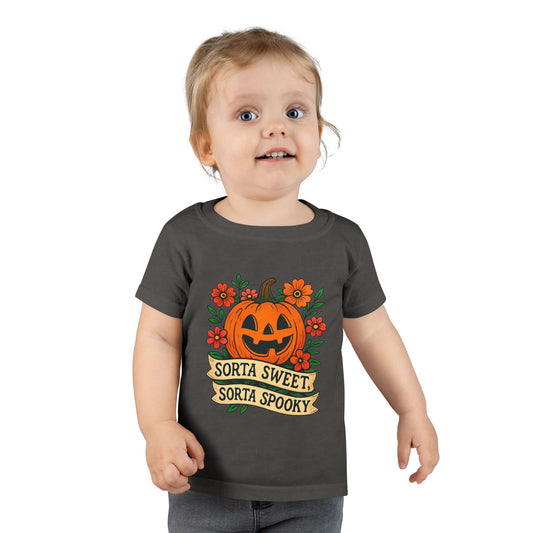Cute Pumpkin Design – Sorta Sweet, Sorta Spooky Halloween Artwork Toddler T-Shirt