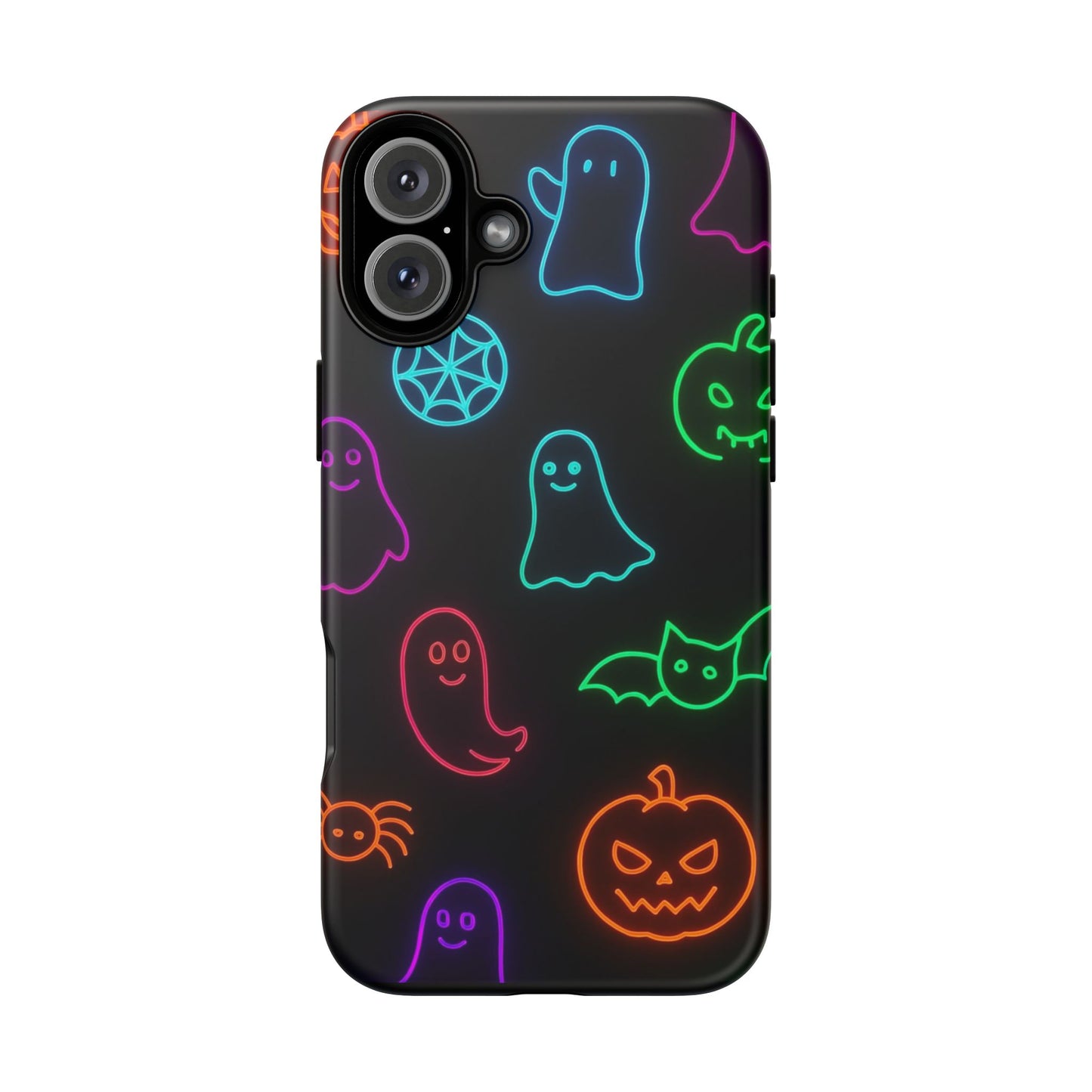 Neon Halloween Pattern | Cute Ghosts, Pumpkins & Bats Glow Design Phone Cases