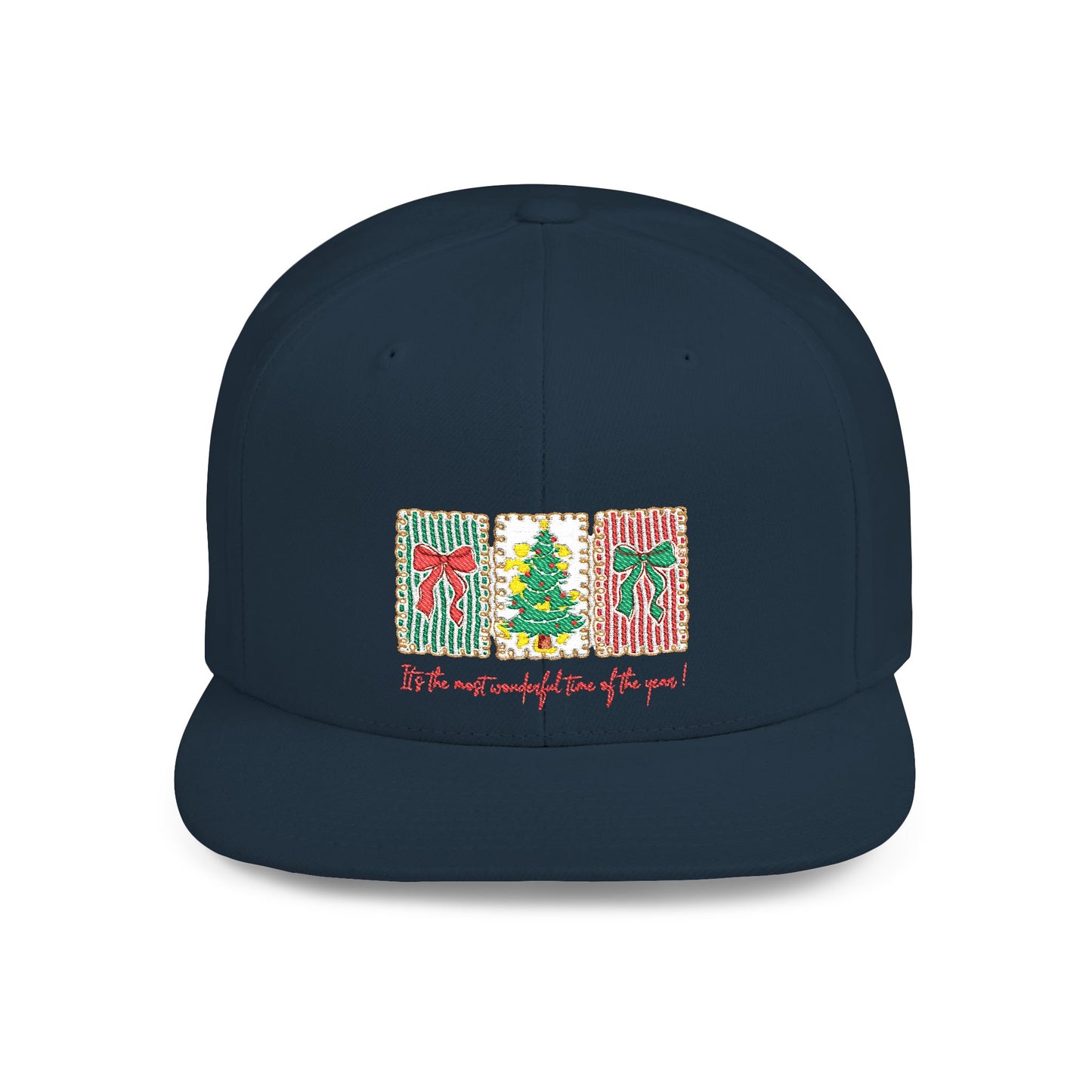 Festive Christmas Tree & Bow Design | It’s the Most Wonderful Time of the Year – Holiday Shirt, Mug, Tote & Home Decor Snapback Cap