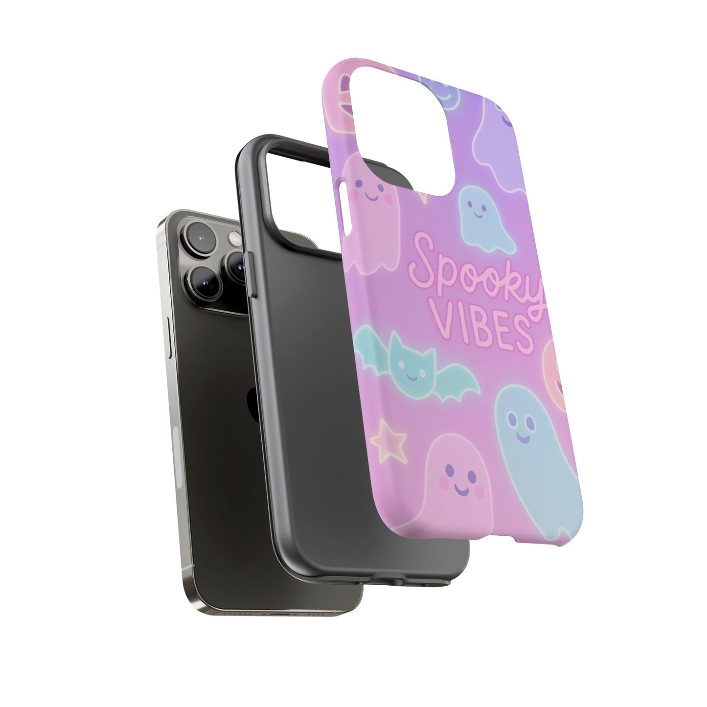 Spooky Vibes Pastel Halloween Design | Cute Ghosts, Pumpkins & Bats Aesthetic Phone Cases