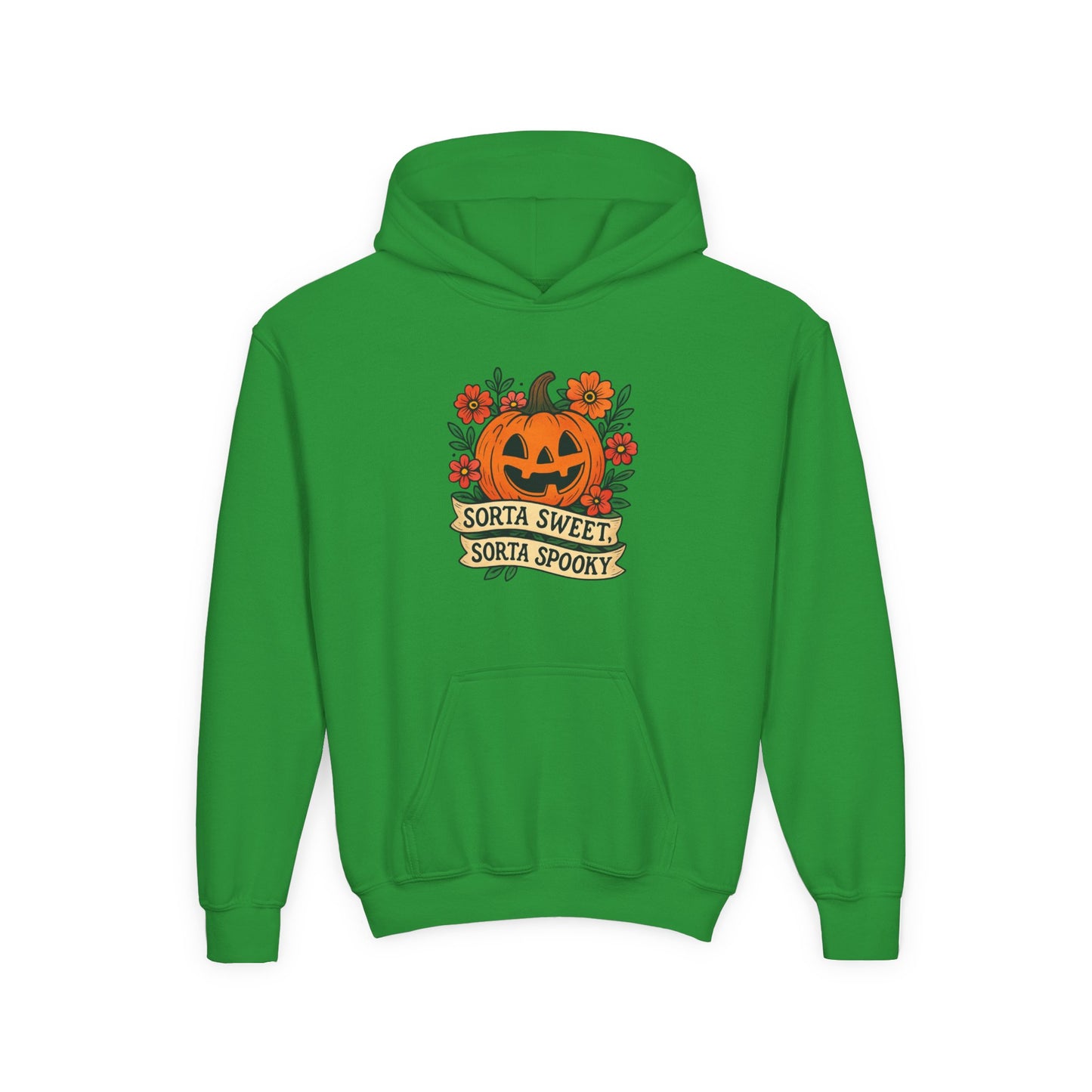 Cute Pumpkin Design – Sorta Sweet, Sorta Spooky Halloween Artwork Kids Hoodies