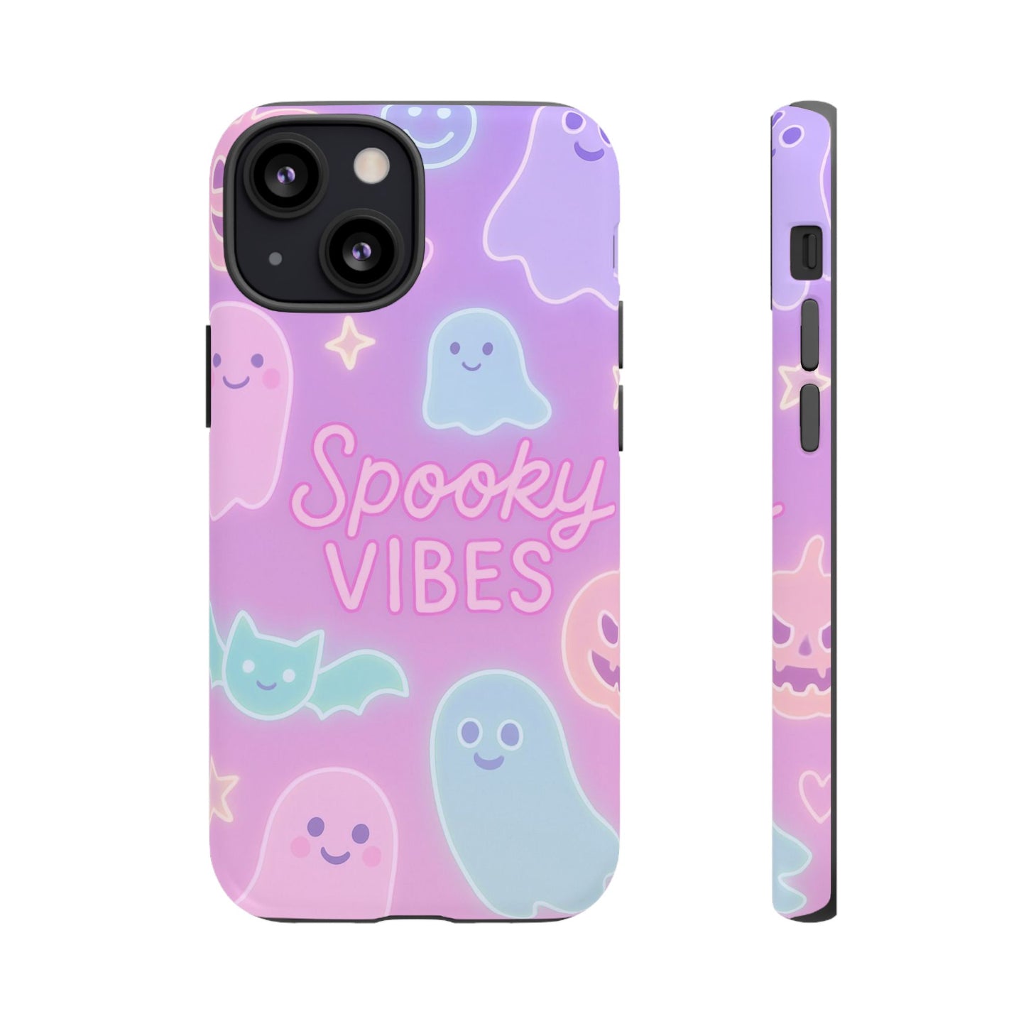 Spooky Vibes Pastel Halloween Design | Cute Ghosts, Pumpkins & Bats Aesthetic Phone Cases