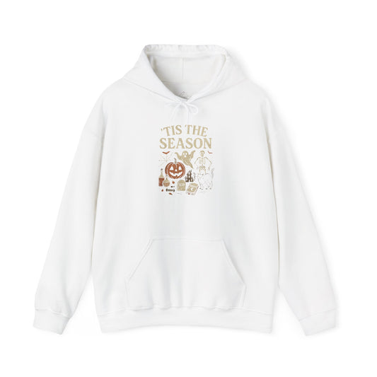 ‘Tis the Season Halloween  | Vintage Spooky Season Shirt with Ghost, Skeleton & Pumpkin | Retro Halloween Graphic Tee for Fall