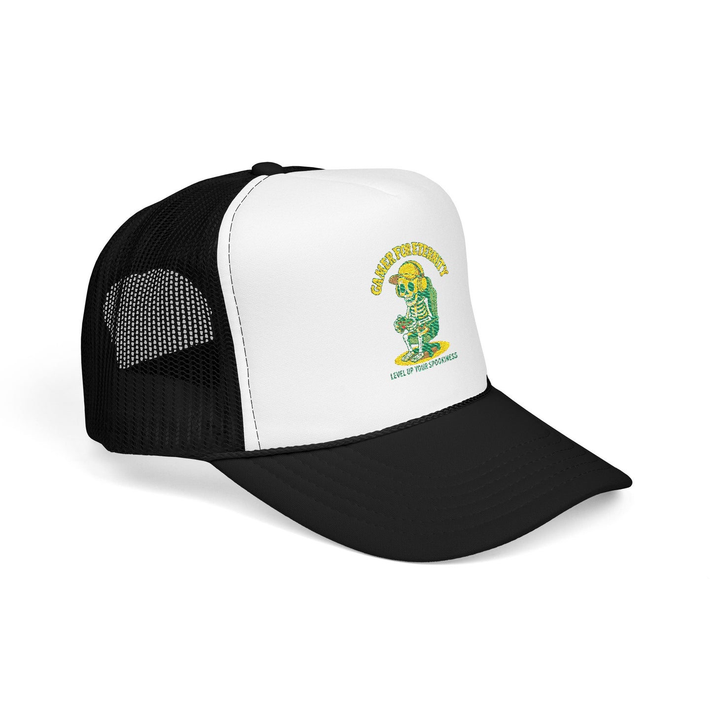 Embroidered Foam Trucker Hat - Cute Cartoon Design for Outdoor Fun, Fashion Accessories, Gift for Her, Unique Summer Style,  Adjustable Cap, Trucker Hat Embroidered