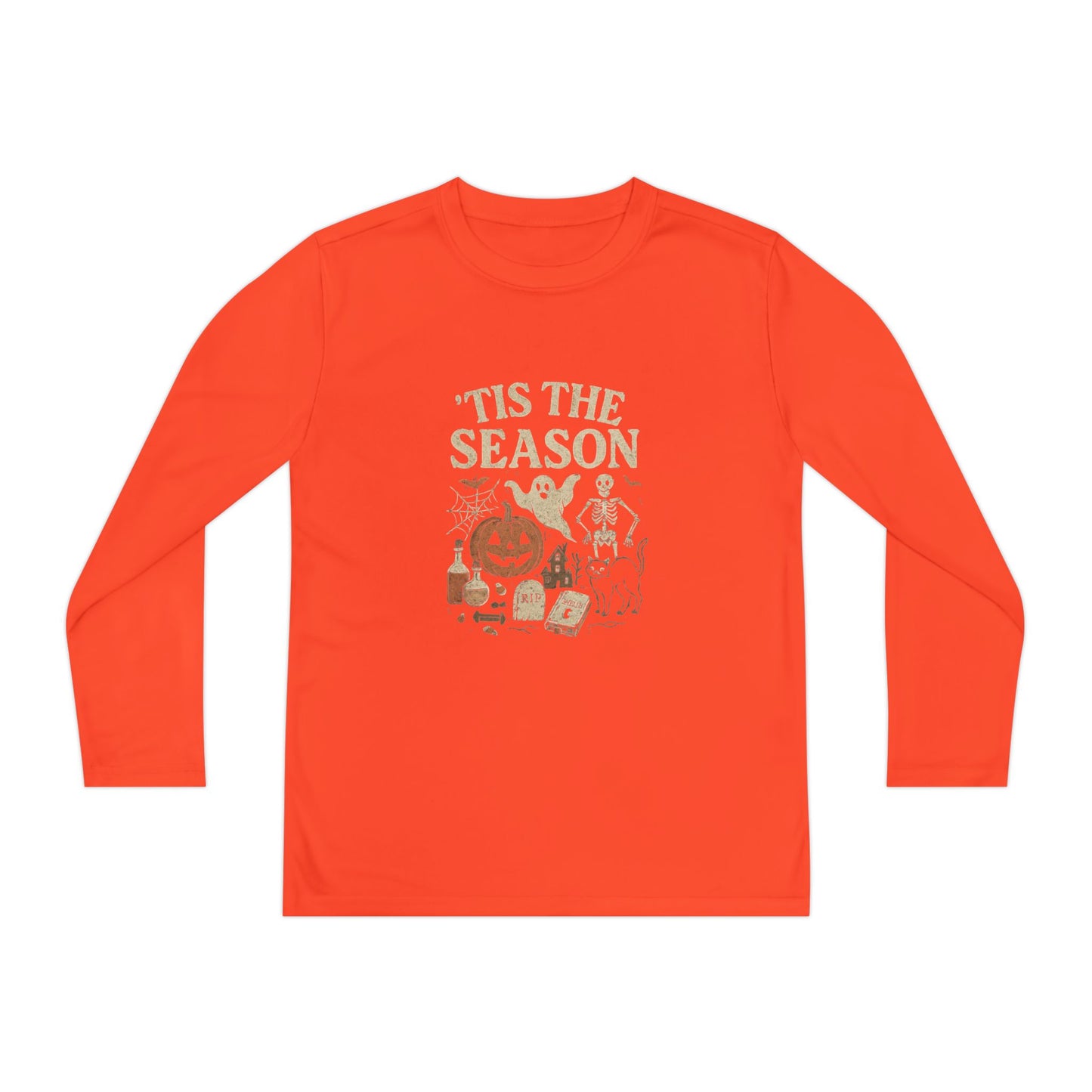 ‘Tis the Season Halloween  | Vintage Spooky Season Shirt with Ghost, Skeleton & Pumpkin | Retro Halloween Graphic Tee for Fall