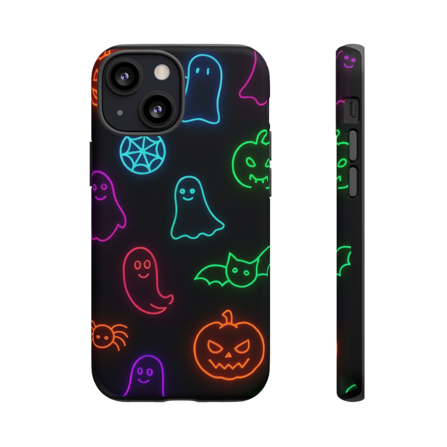 Neon Halloween Pattern | Cute Ghosts, Pumpkins & Bats Glow Design Phone Cases