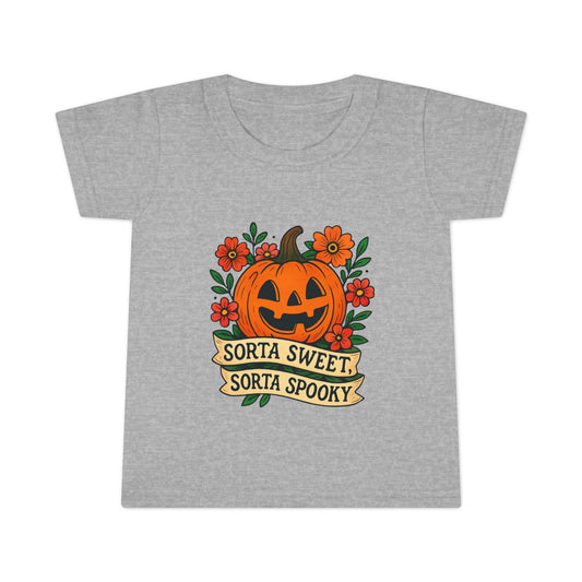 Cute Pumpkin Design – Sorta Sweet, Sorta Spooky Halloween Artwork Toddler T-Shirt